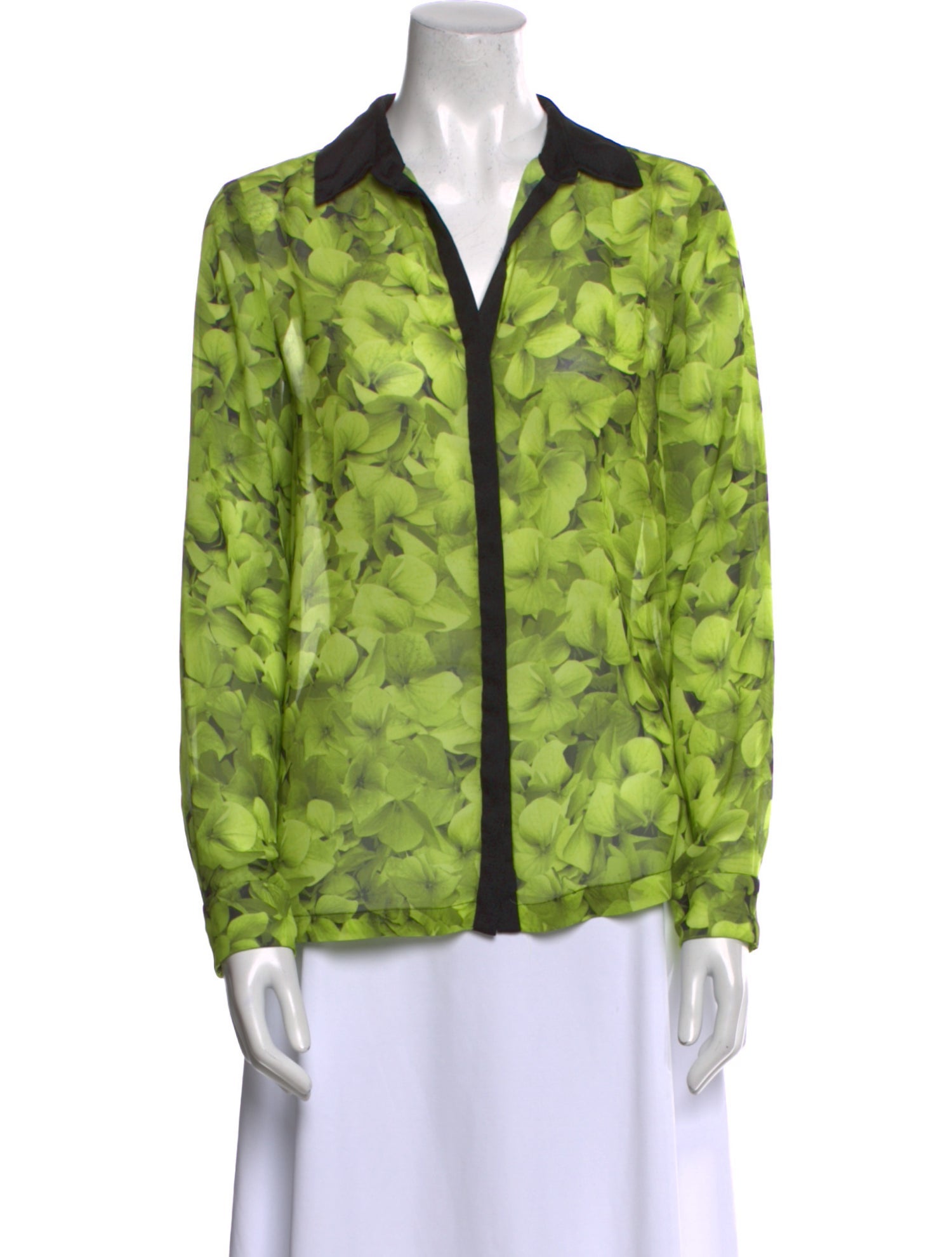 Michael Kors Printed Long Sleeve Button-Up Top