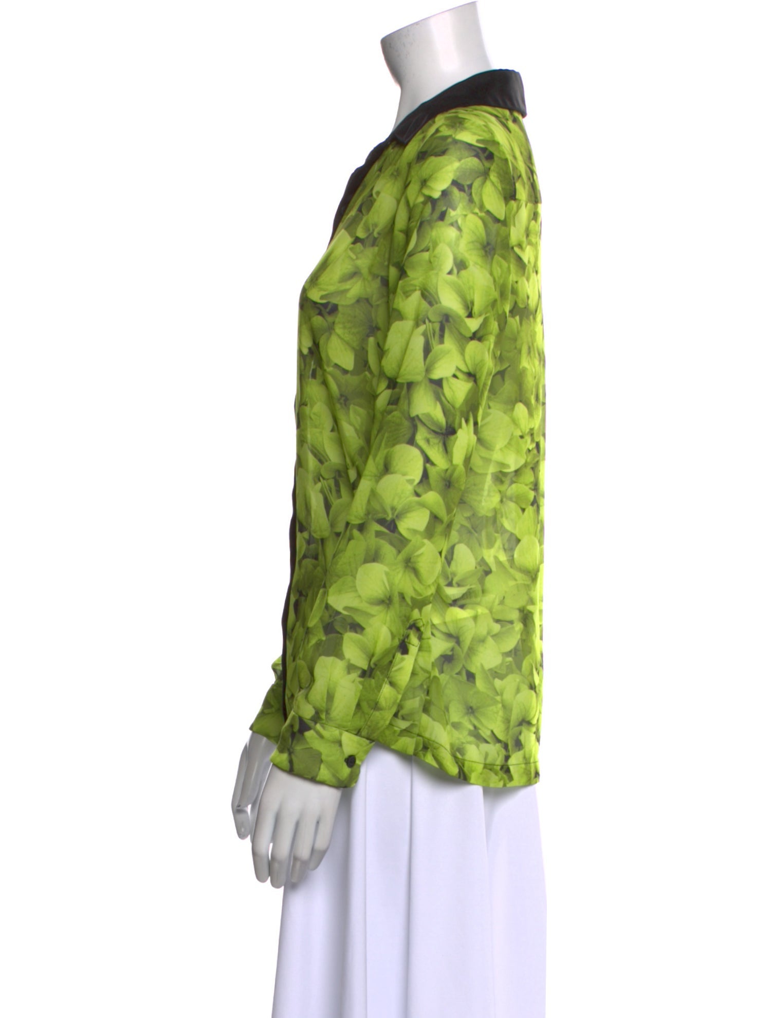 Michael Kors Printed Long Sleeve Button-Up Top