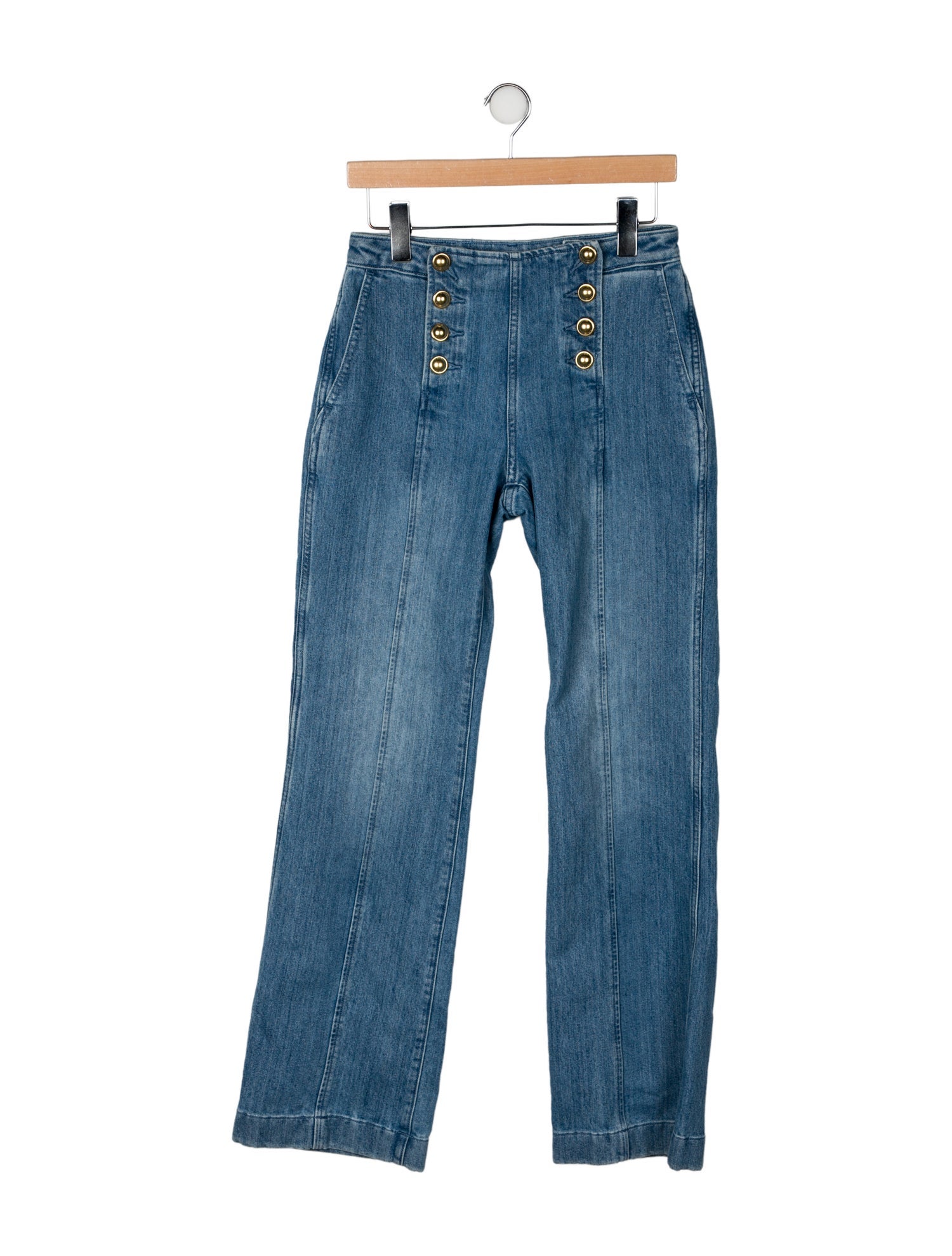 Michael Kors Mid-Rise Wide Leg Jeans