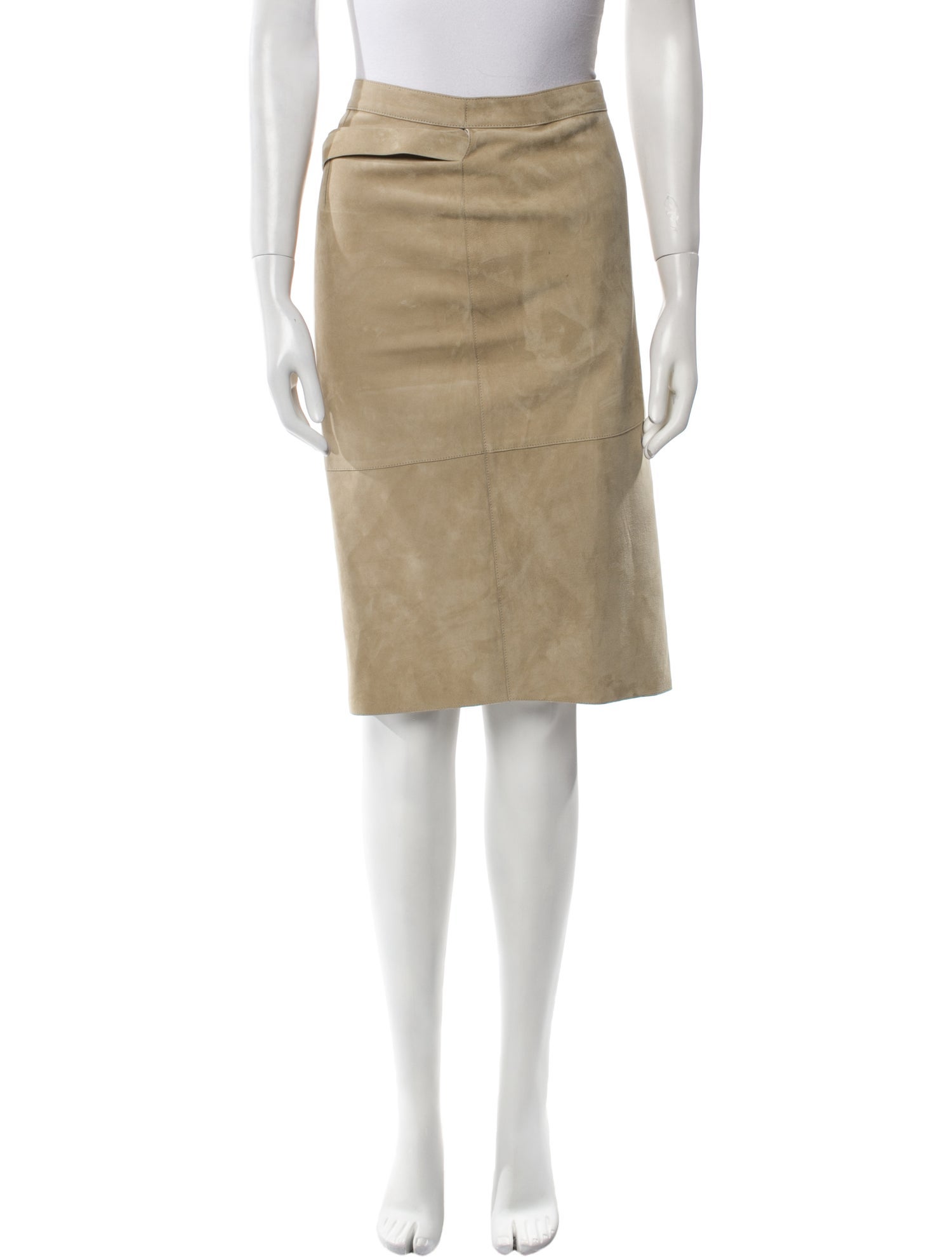 Michael Kors Lamb Leather Knee-Length Skirt
