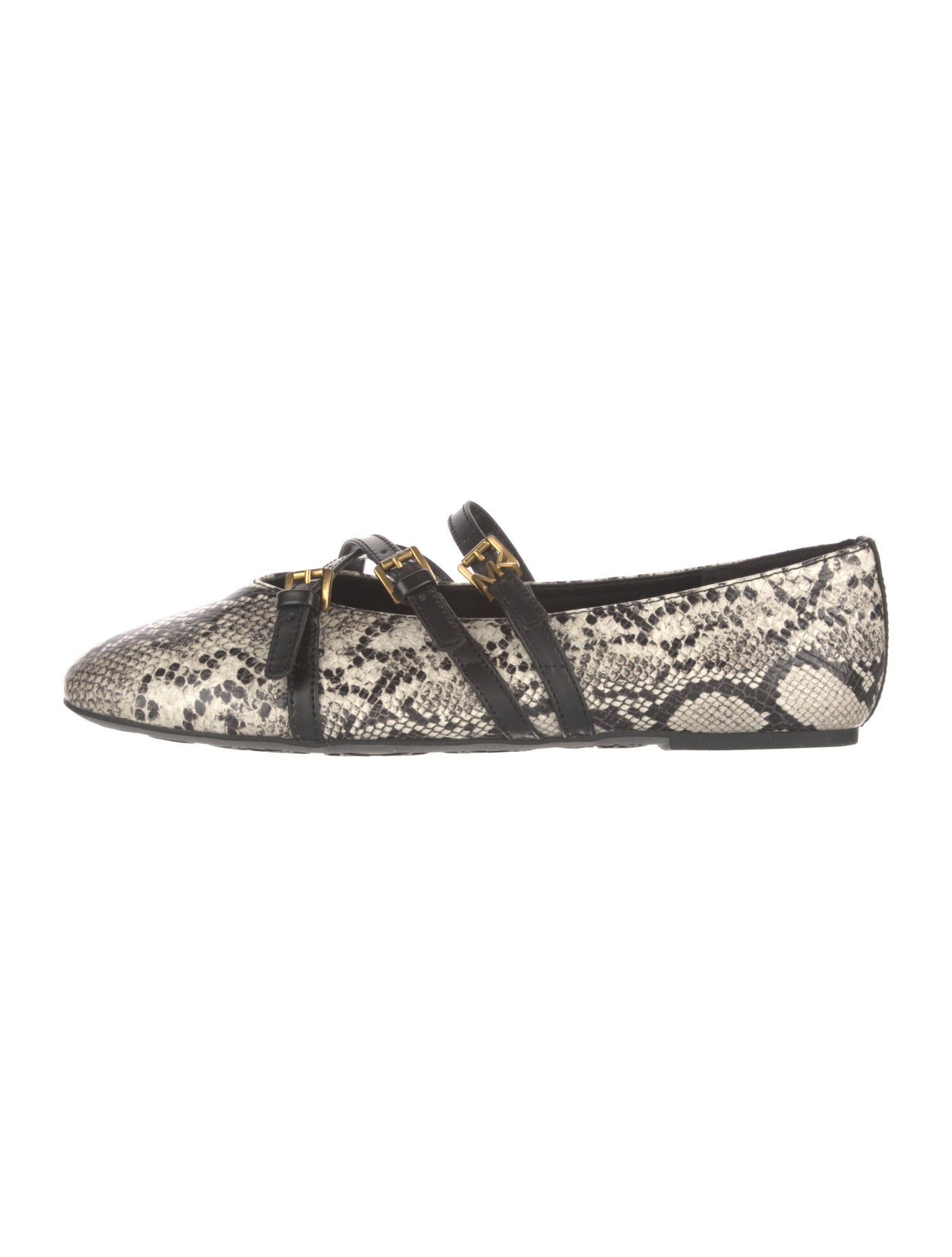 Michael Kors Leather Animal Print Mary Jane Flats