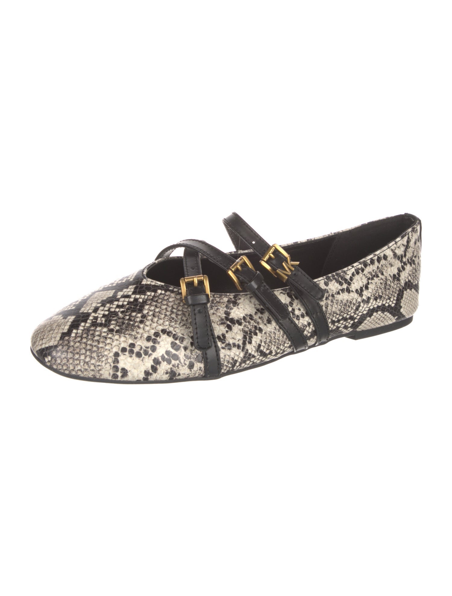 Michael Kors Leather Animal Print Mary Jane Flats