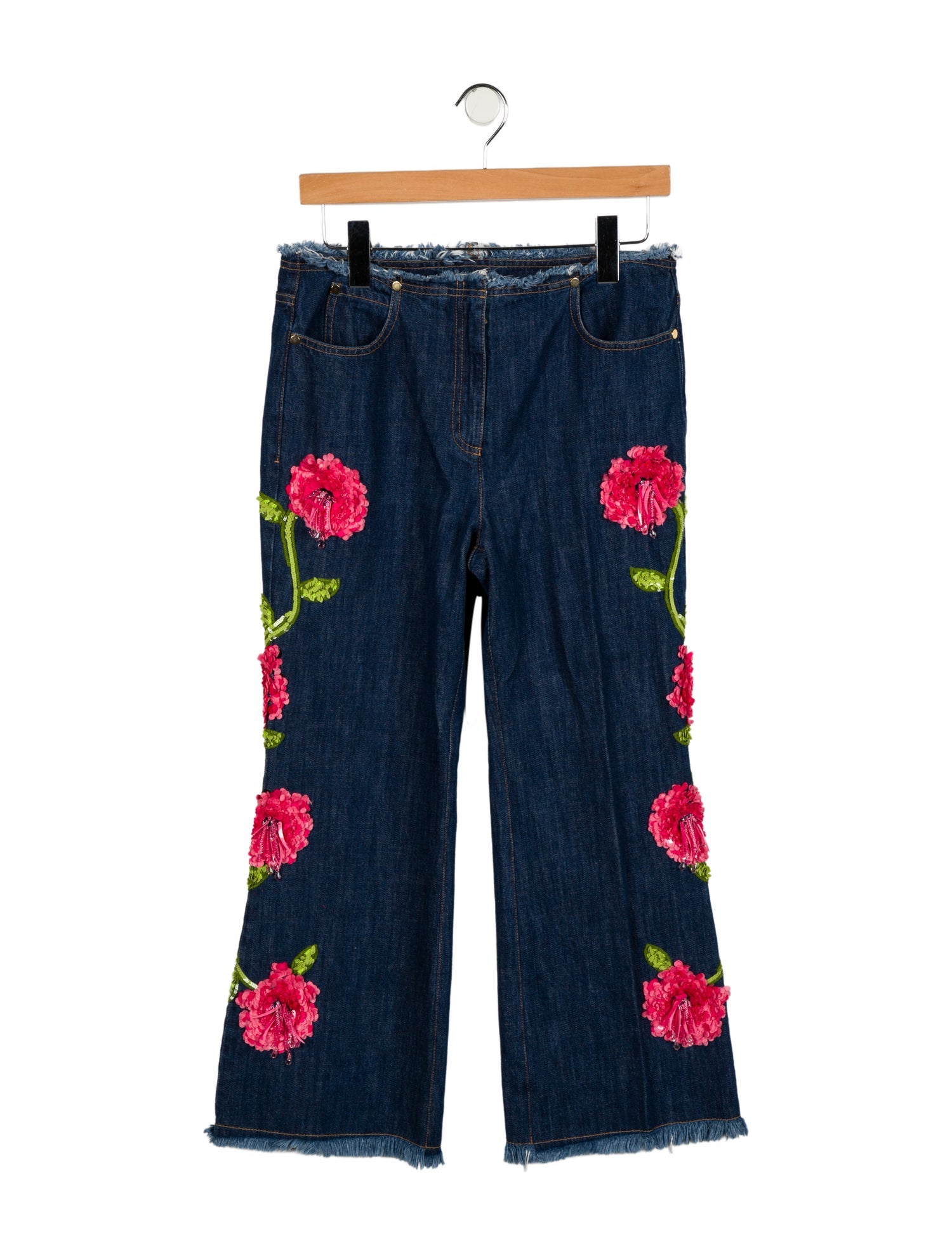 Michael Kors Mid-Rise Wide Leg Jeans