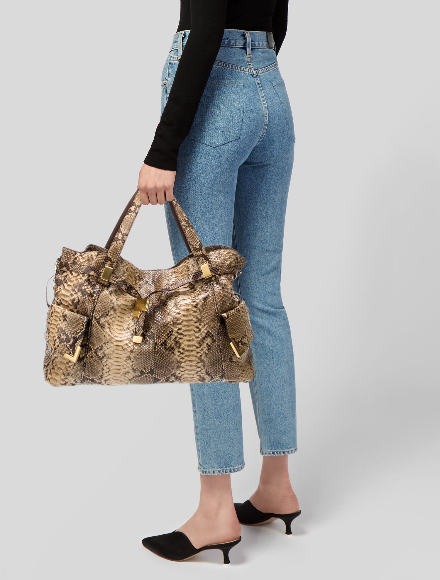 Michael Kors Python Top Handle Bag