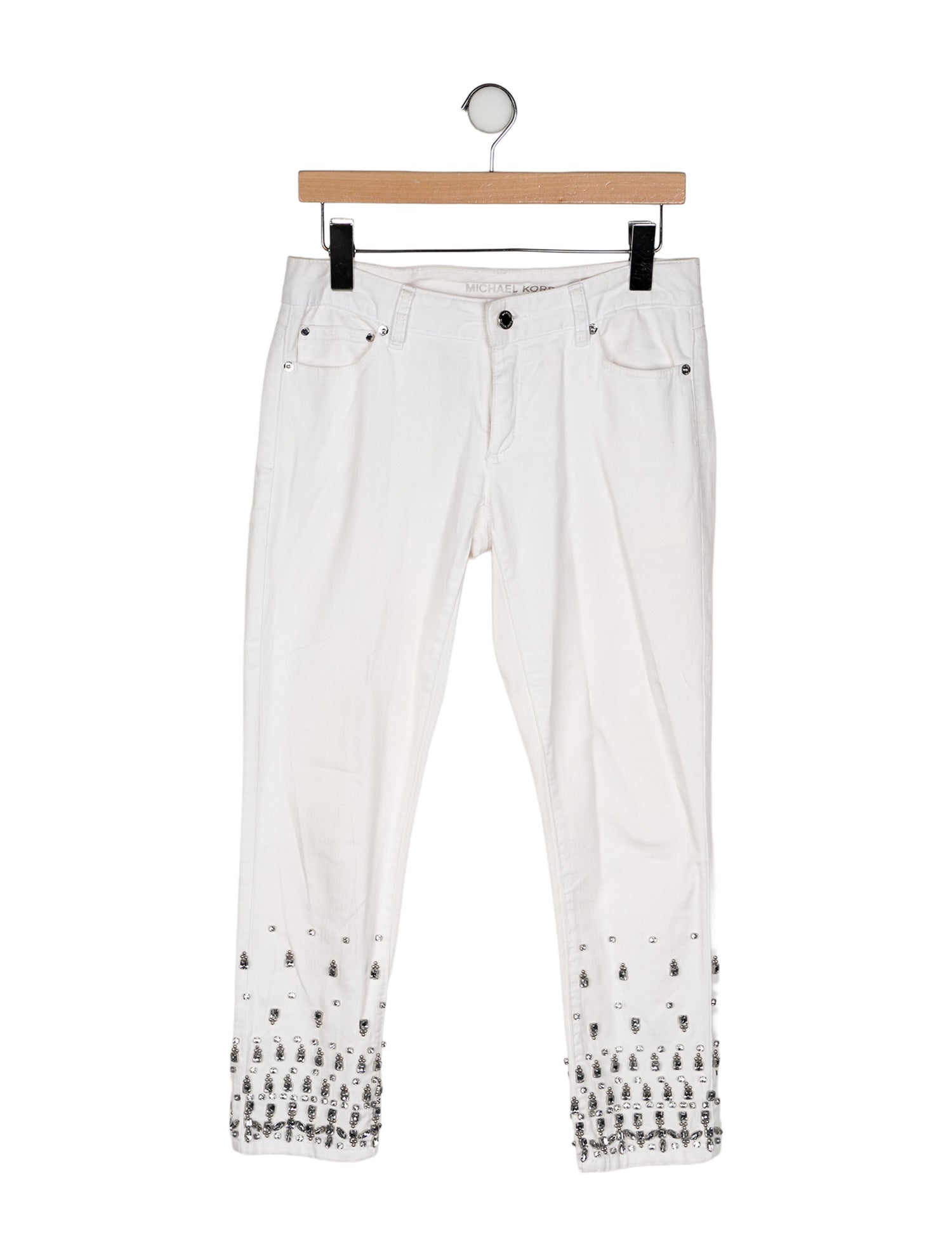 Michael Kors Mid-Rise Straight Leg Jeans