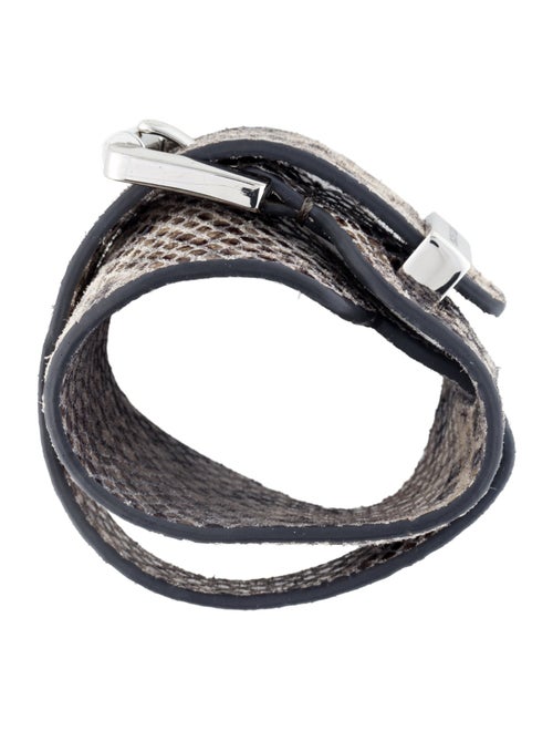 Michael Kors Leather Embossed Python Wrap Bracelet