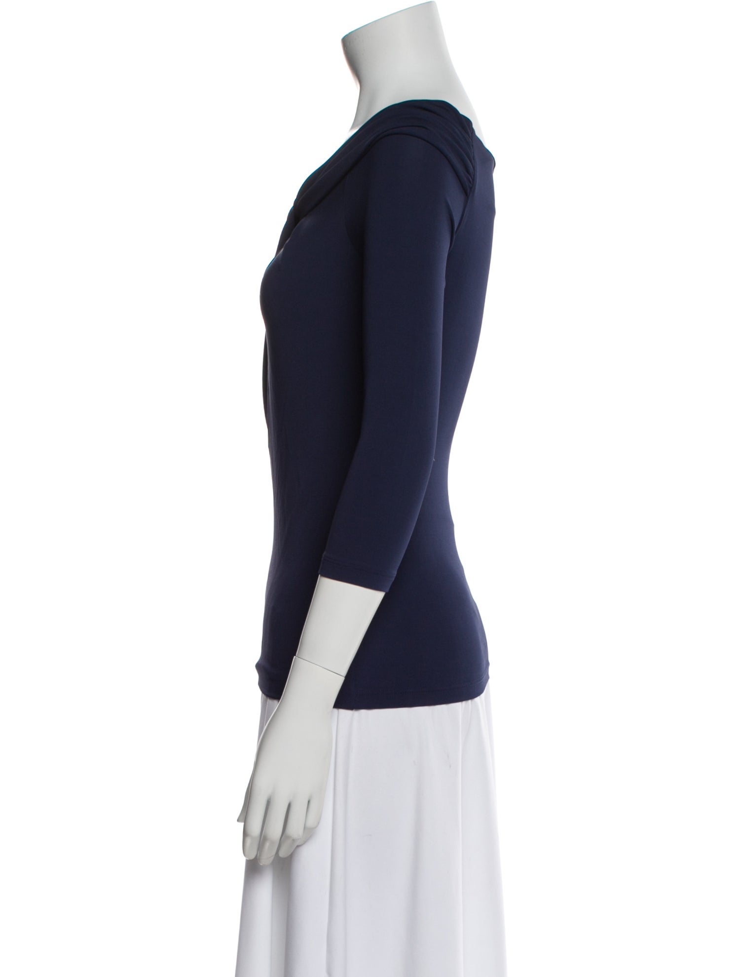 Michael Kors Collection V-Neck Three-Quarter Sleeve Top