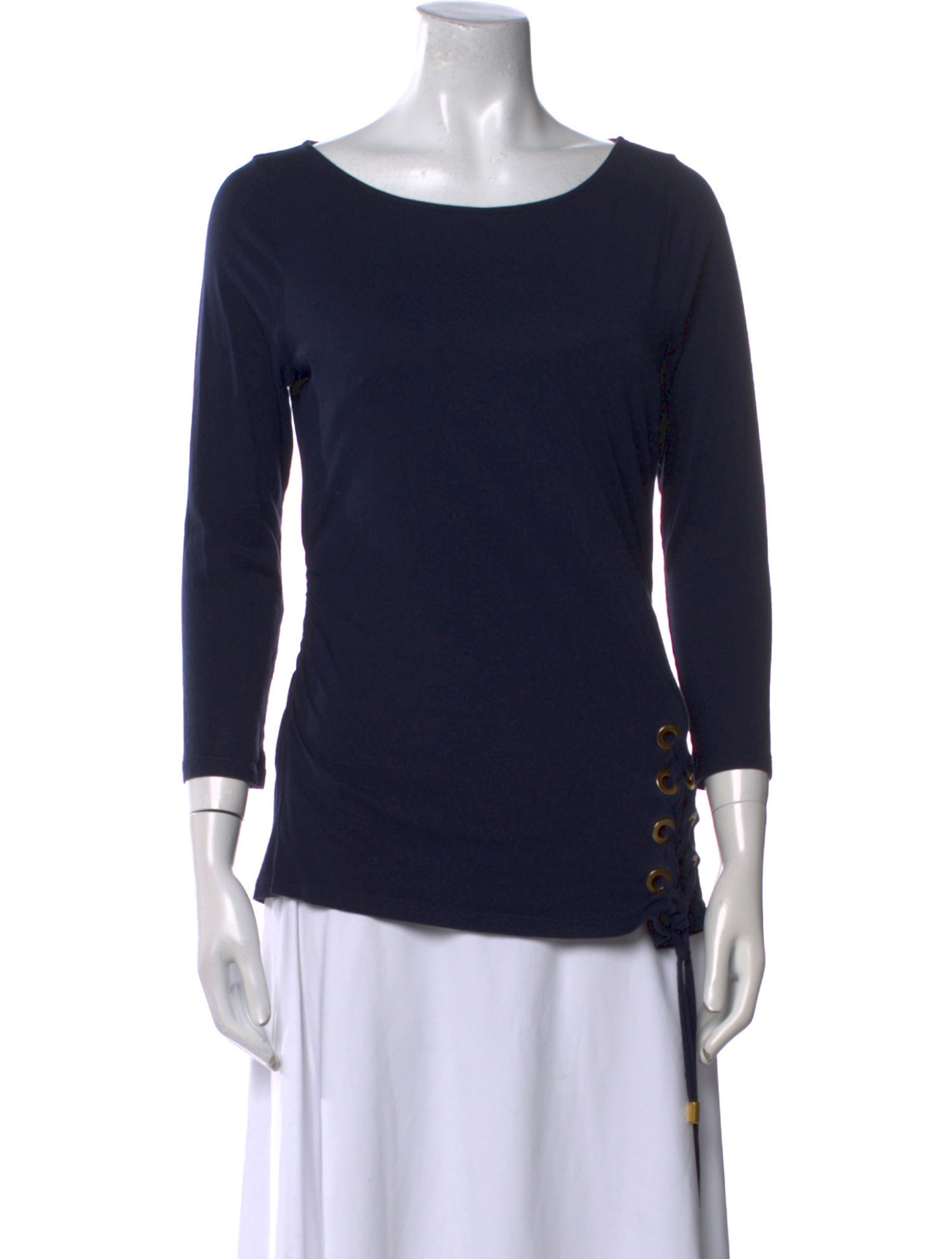 Michael Kors Bateau Neckline Three-Quarter Sleeve T-Shirt