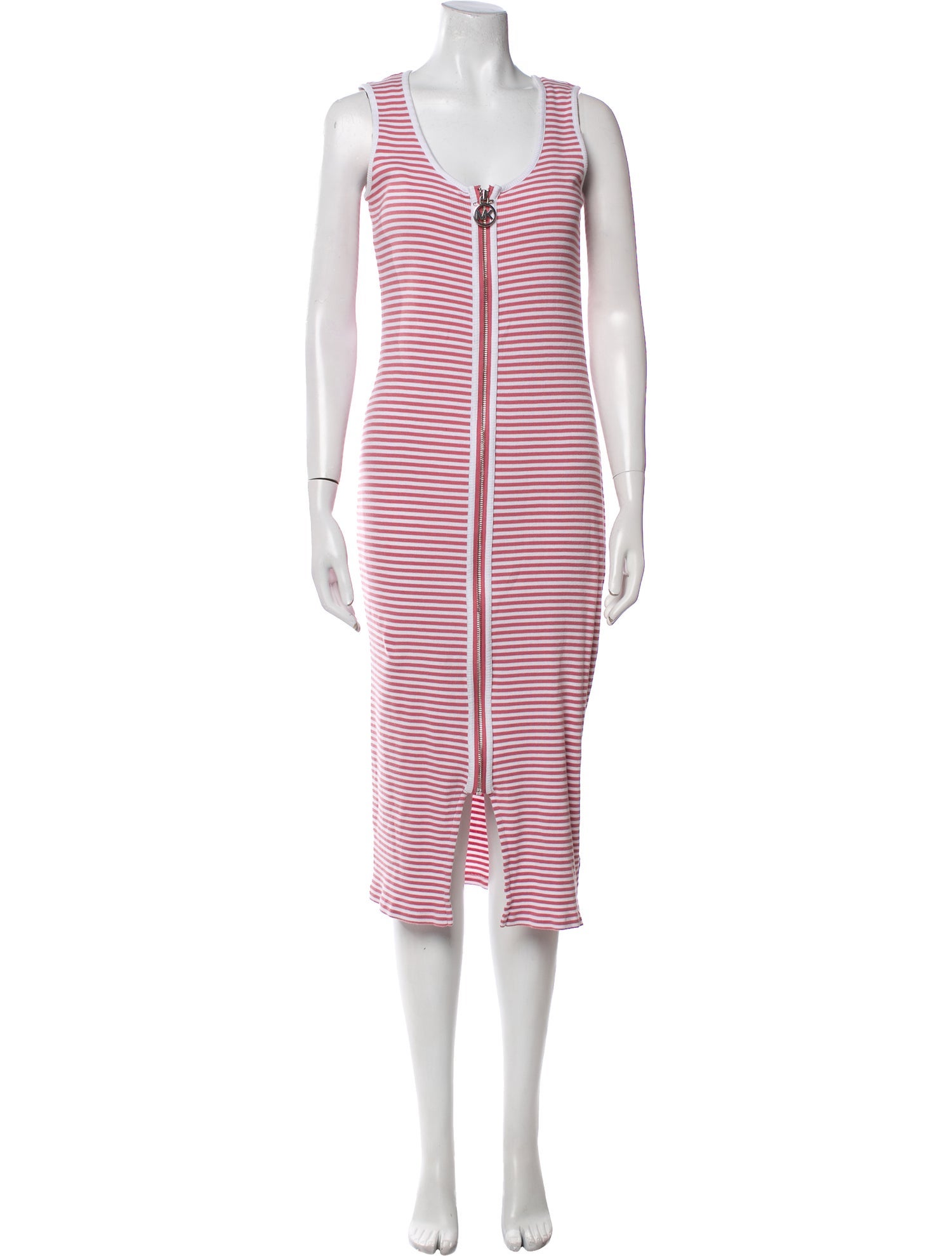 Michael Kors Striped Midi Length Dress