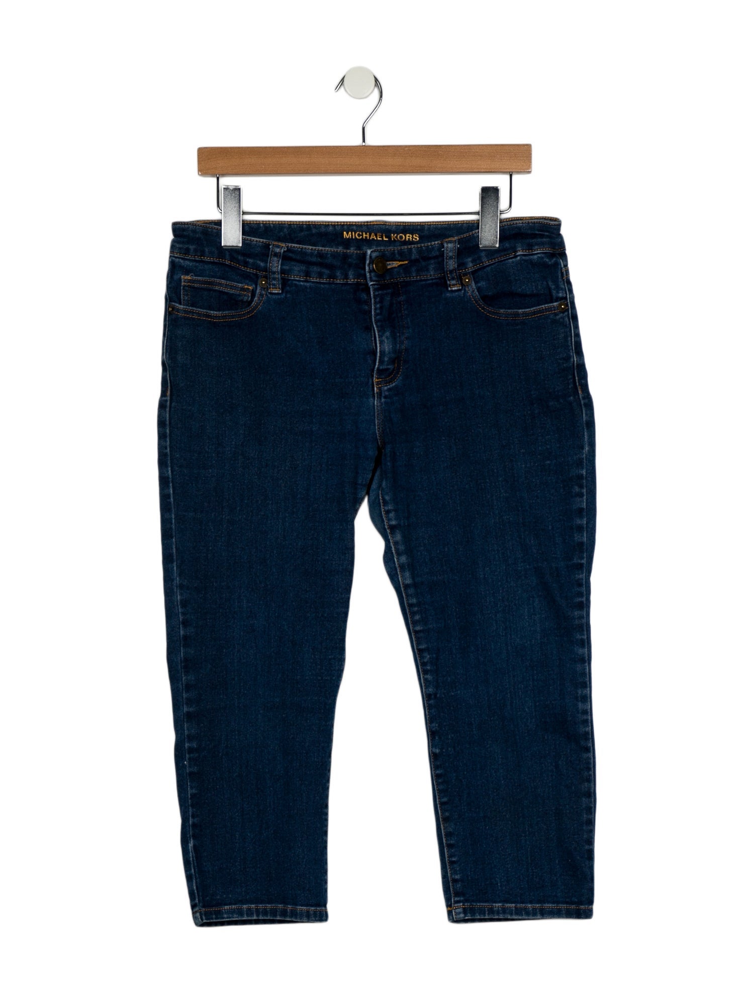 Michael Kors Mid-Rise Straight Leg Jeans