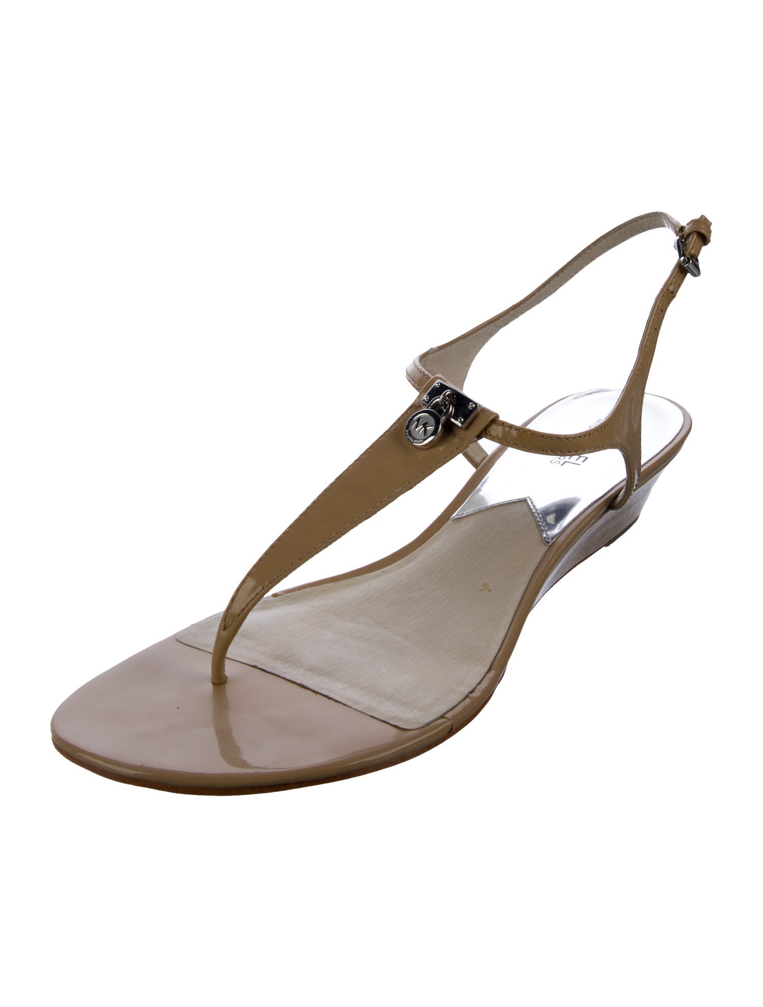 Michael Kors Leather T-Strap Sandals