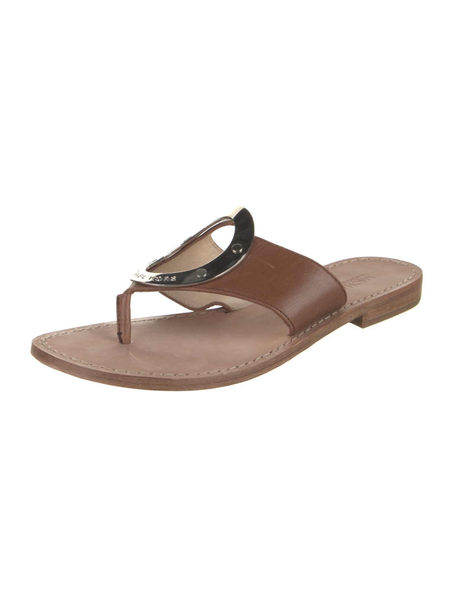 Michael Kors Leather Flip Flops