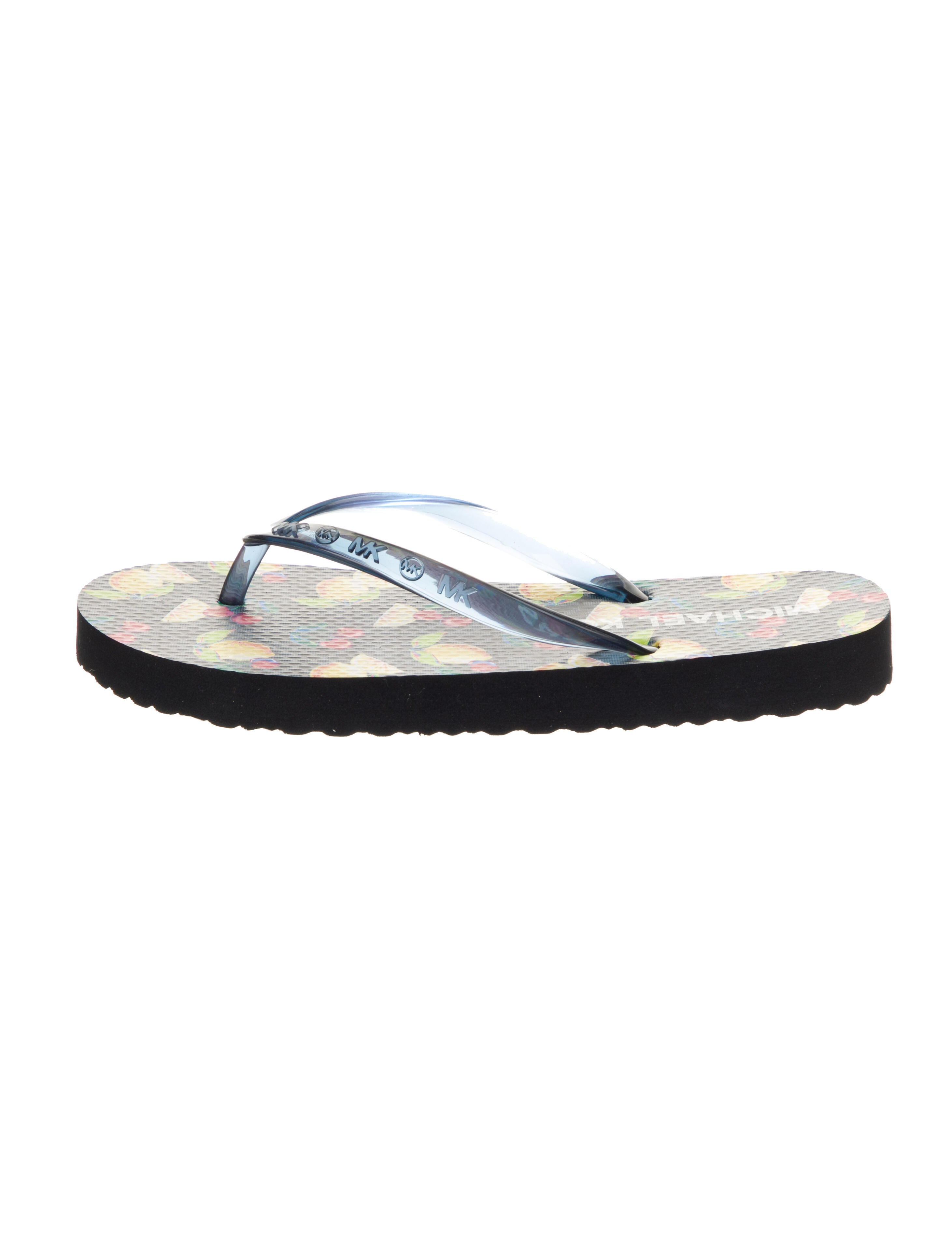 Michael Kors Rubber Floral Print Flip Flops