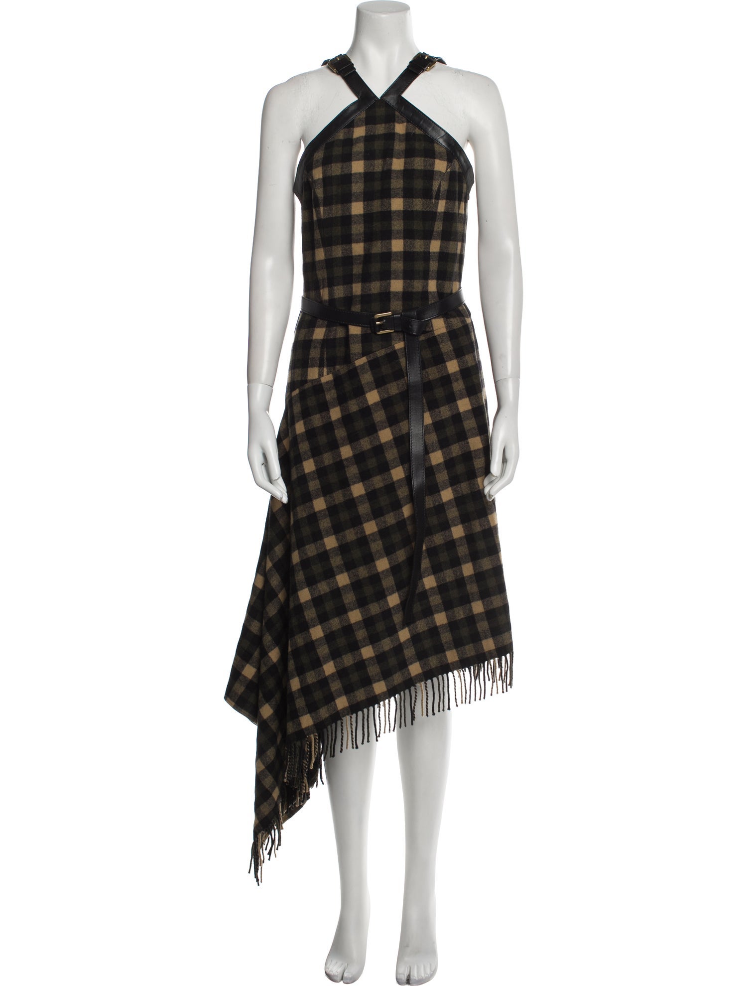 Michael Kors Plaid Print Long Dress