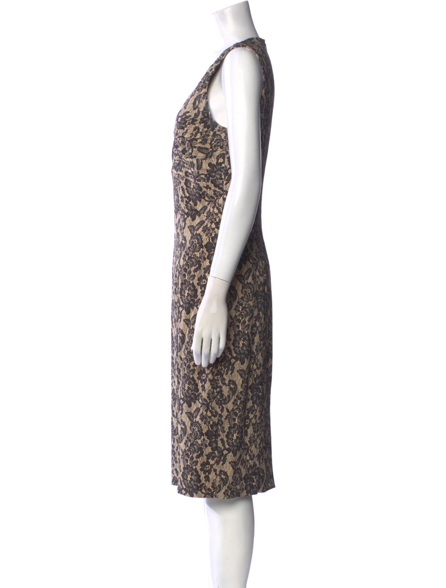 Michael Kors Lace Pattern Midi Length Dress