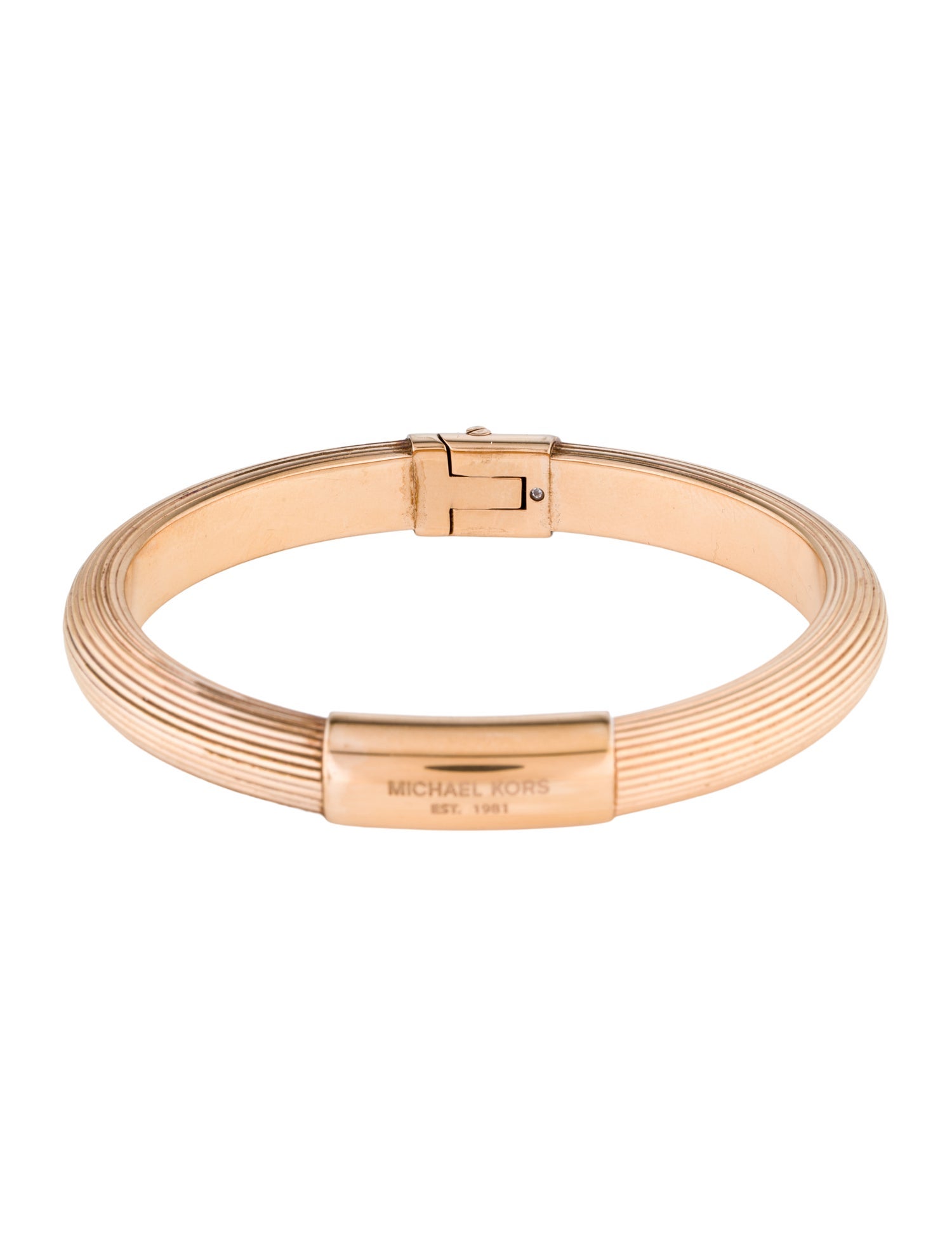 Michael Kors Ribbed Hinge Bangle Bracelet