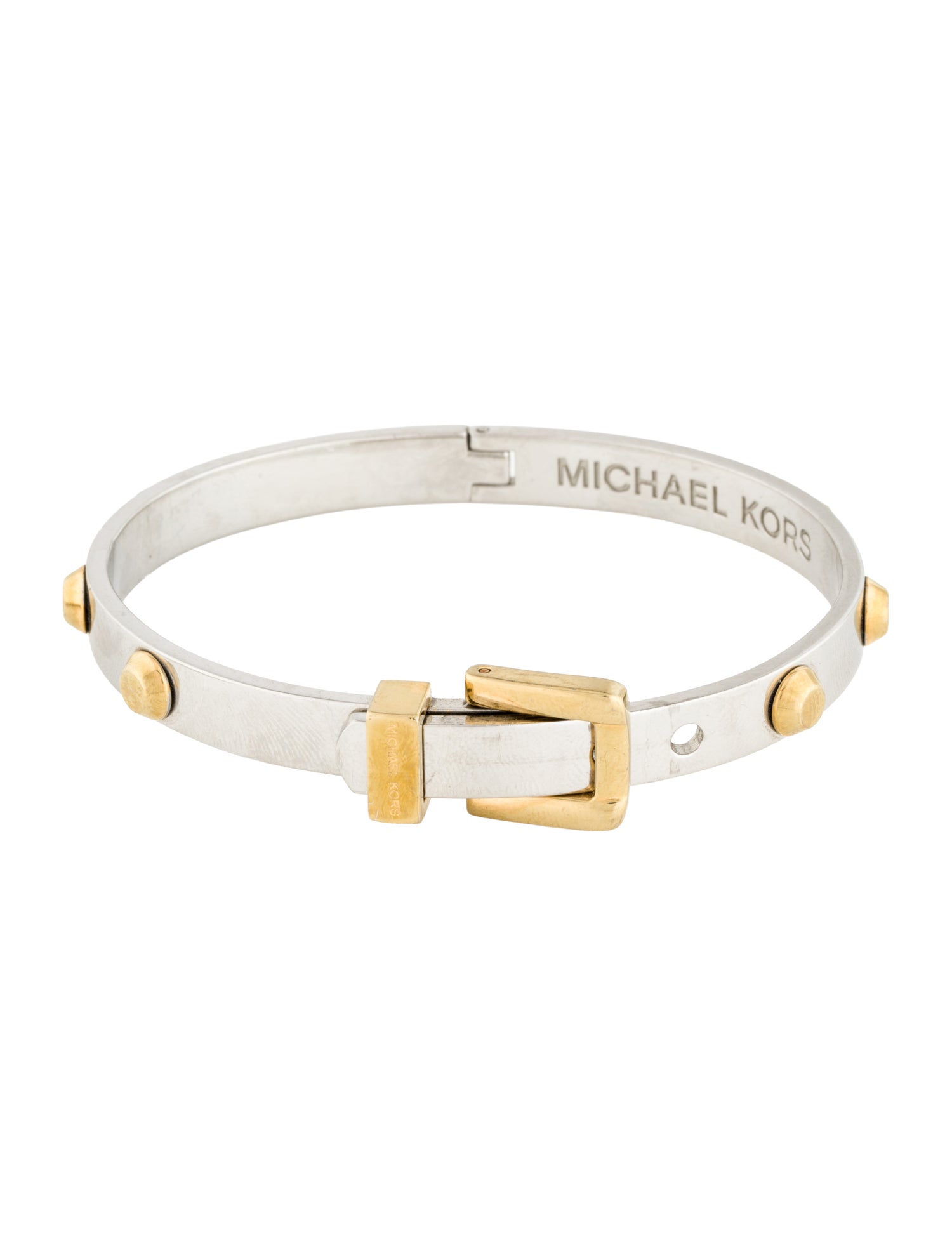 Michael Kors Two-Tone Studded Buckle Bangle
