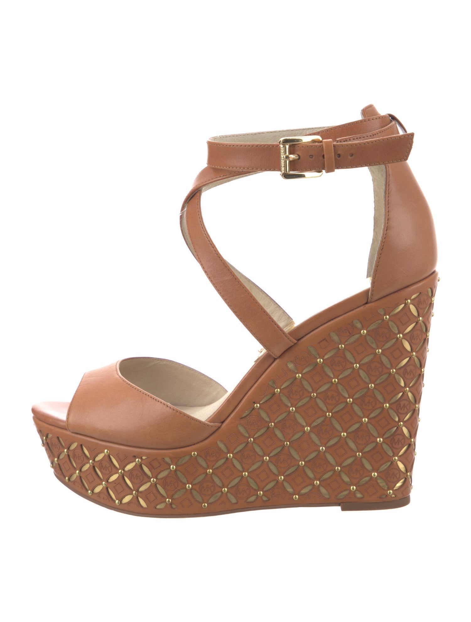 Michael Kors Signature Logo Leather Sandals