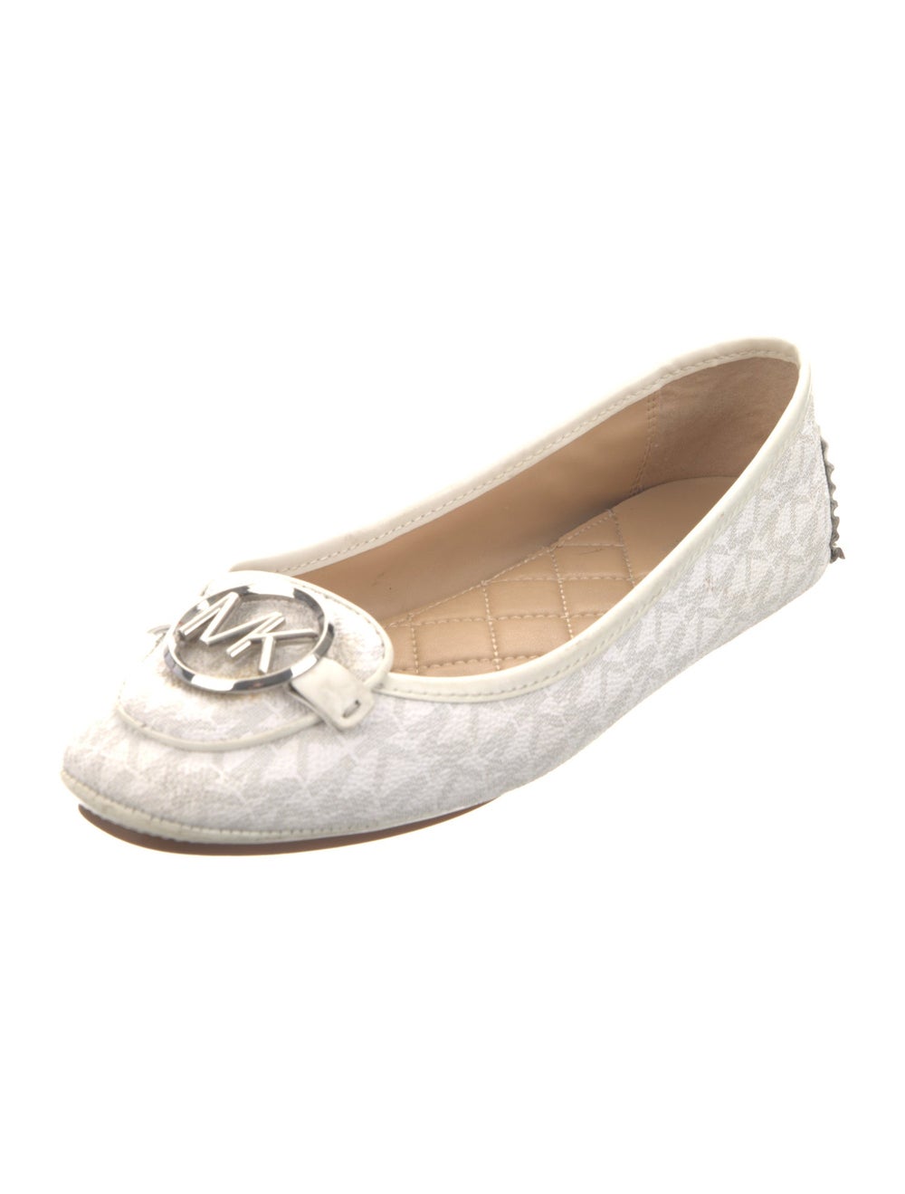 Michael Kors Flats White Monogram Pattern Semi-Po… - image 2