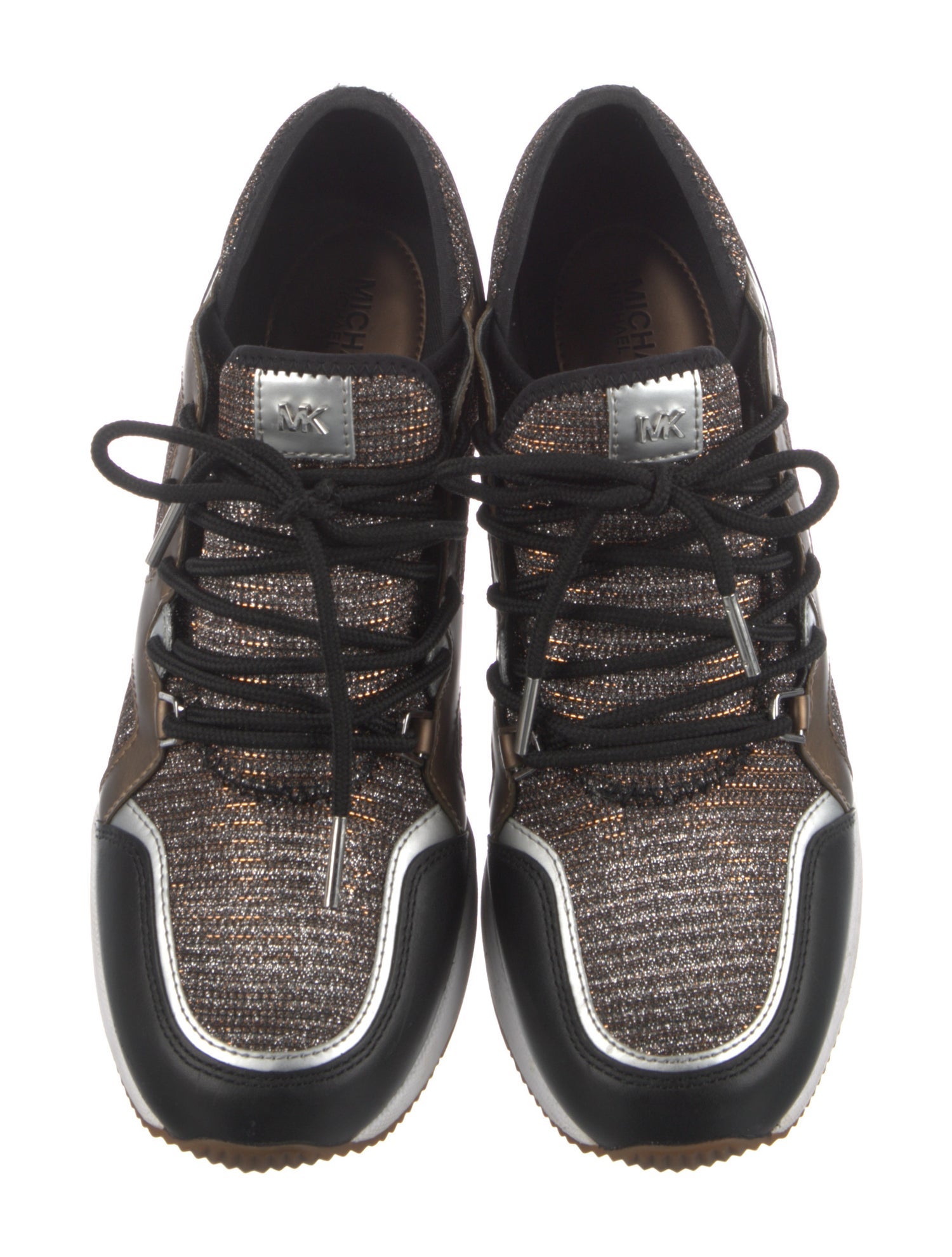 Michael Kors Patterned Glitter Accents Wedge Sneakers