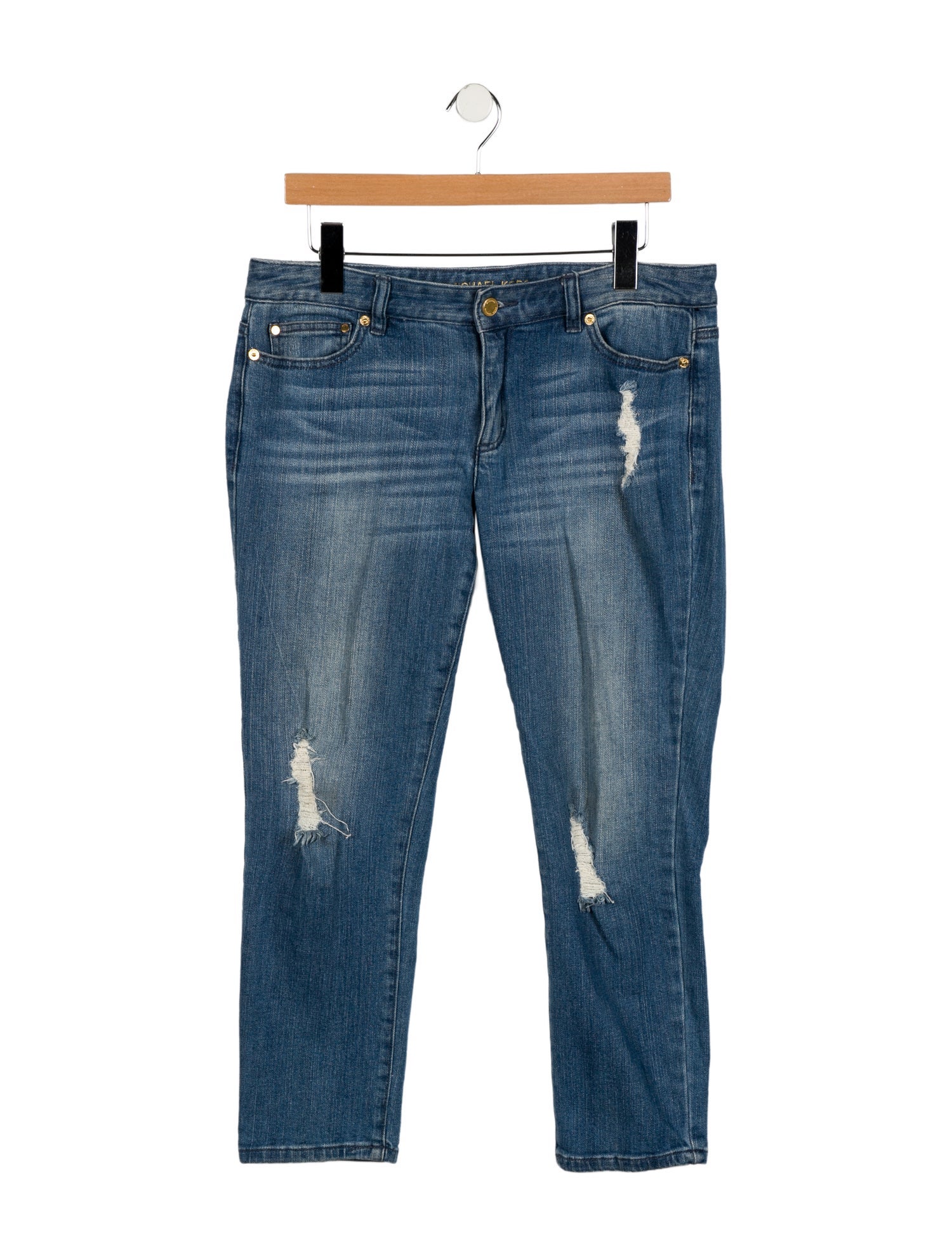 Michael Kors Mid-Rise Straight Leg Jeans
