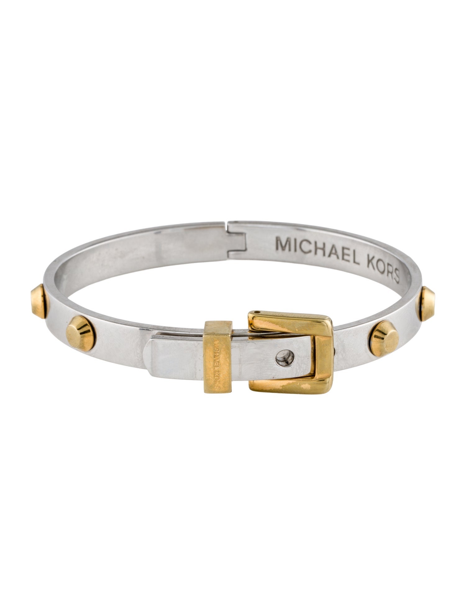 Michael Kors Two-Tone Buckle Bangle Bracelet