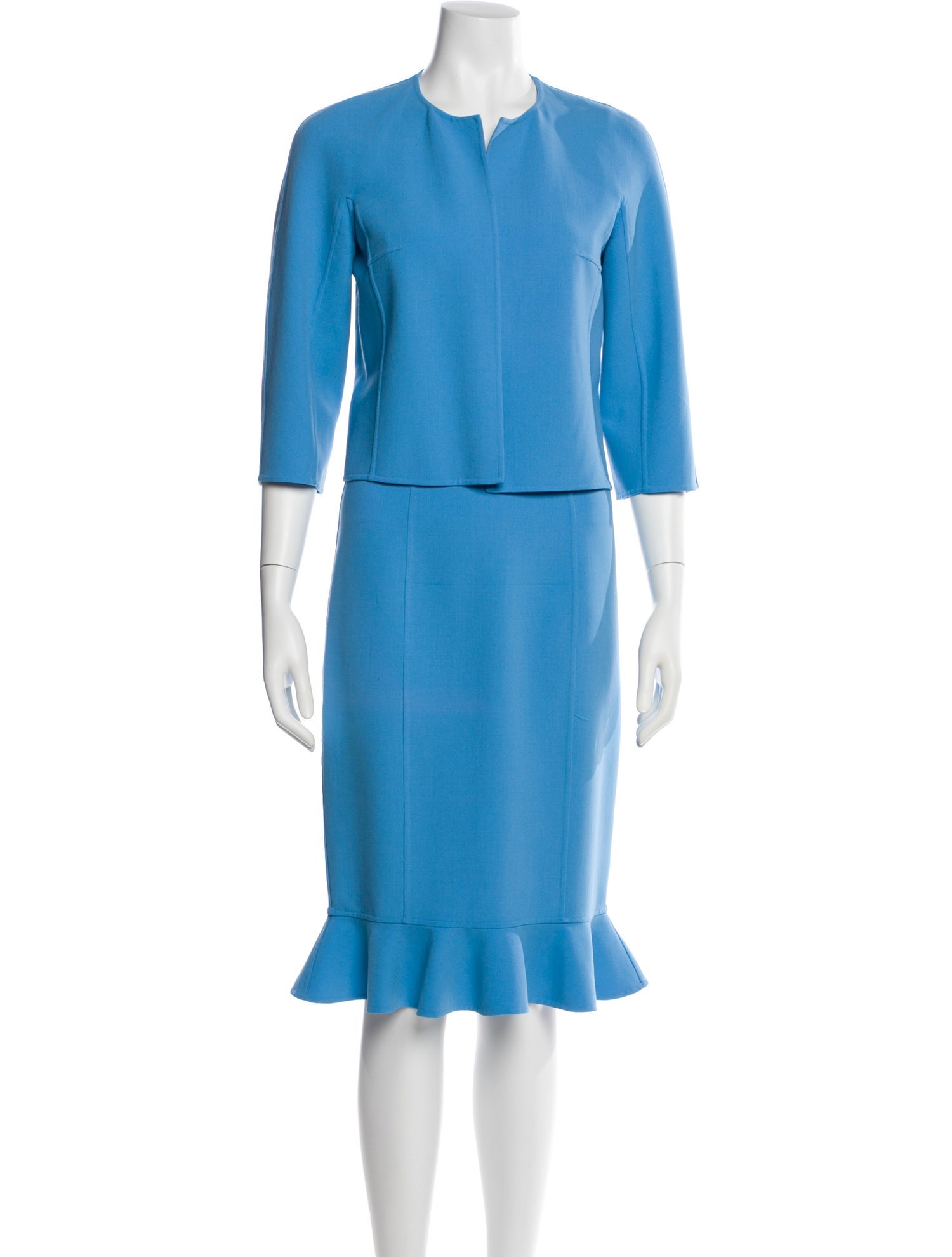 Michael Kors Collection Wool Ruffle Embellishment Dress Set