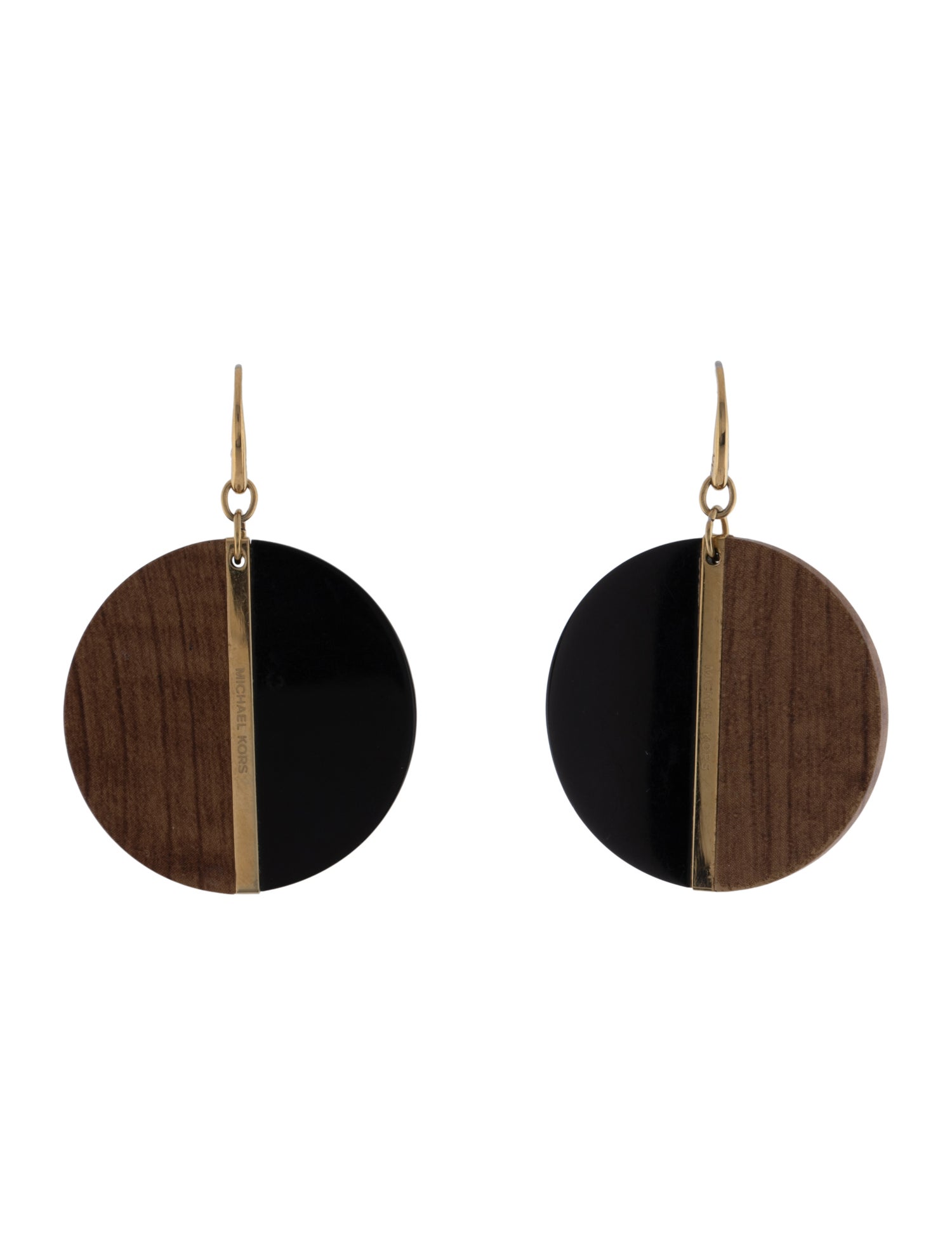 Michael Kors Resin & Wood Drop Earrings
