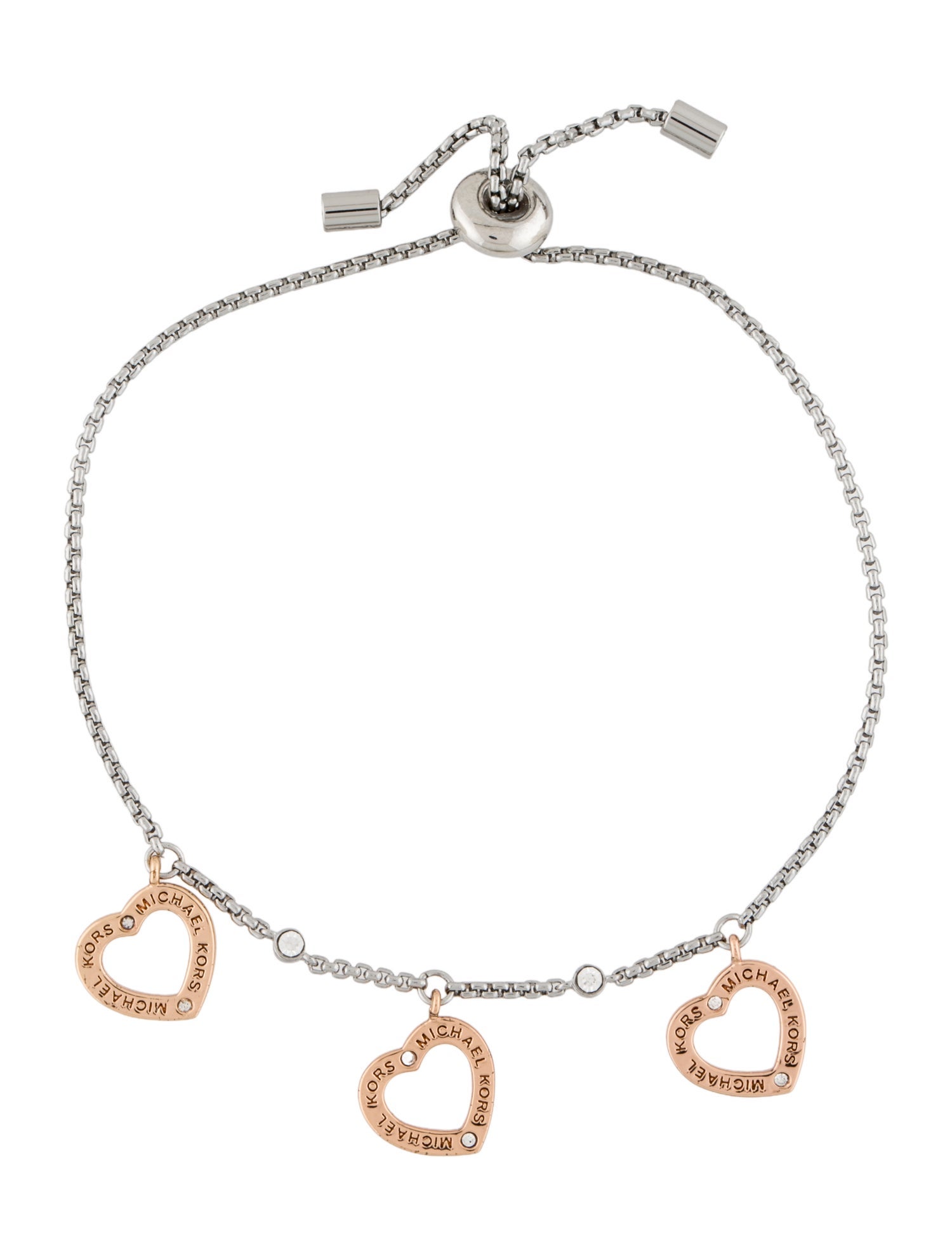 Michael Kors Crystal Two-Tone Charm Bracelet