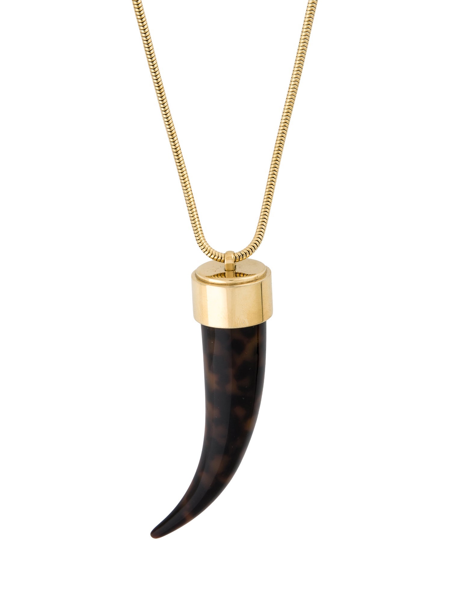 Michael Kors Tortoise Print Horn Pendant Necklace