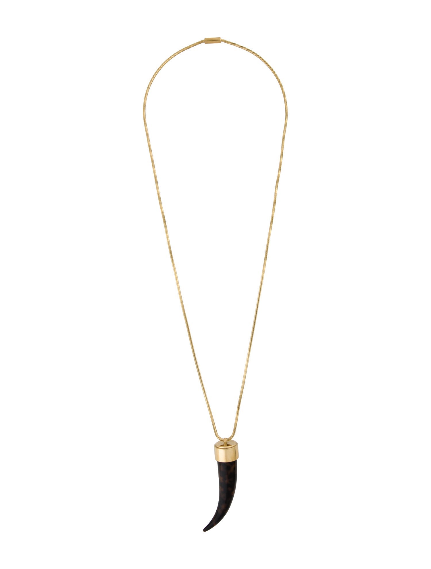Michael Kors Tortoise Print Horn Pendant Necklace