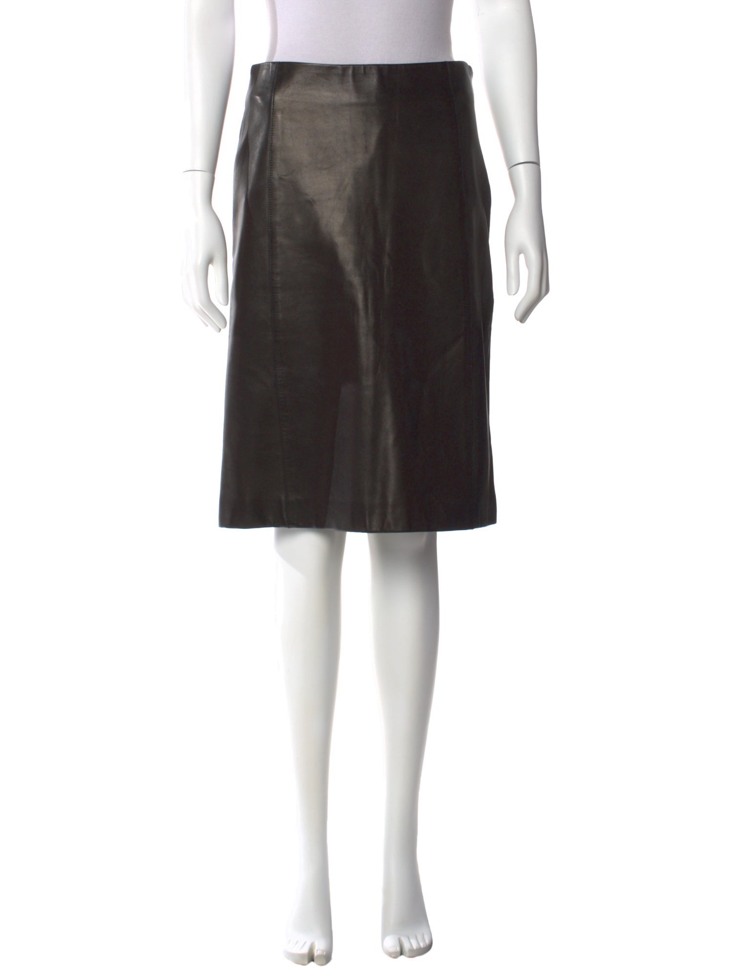 Michael Kors Leather Knee-Length Skirt