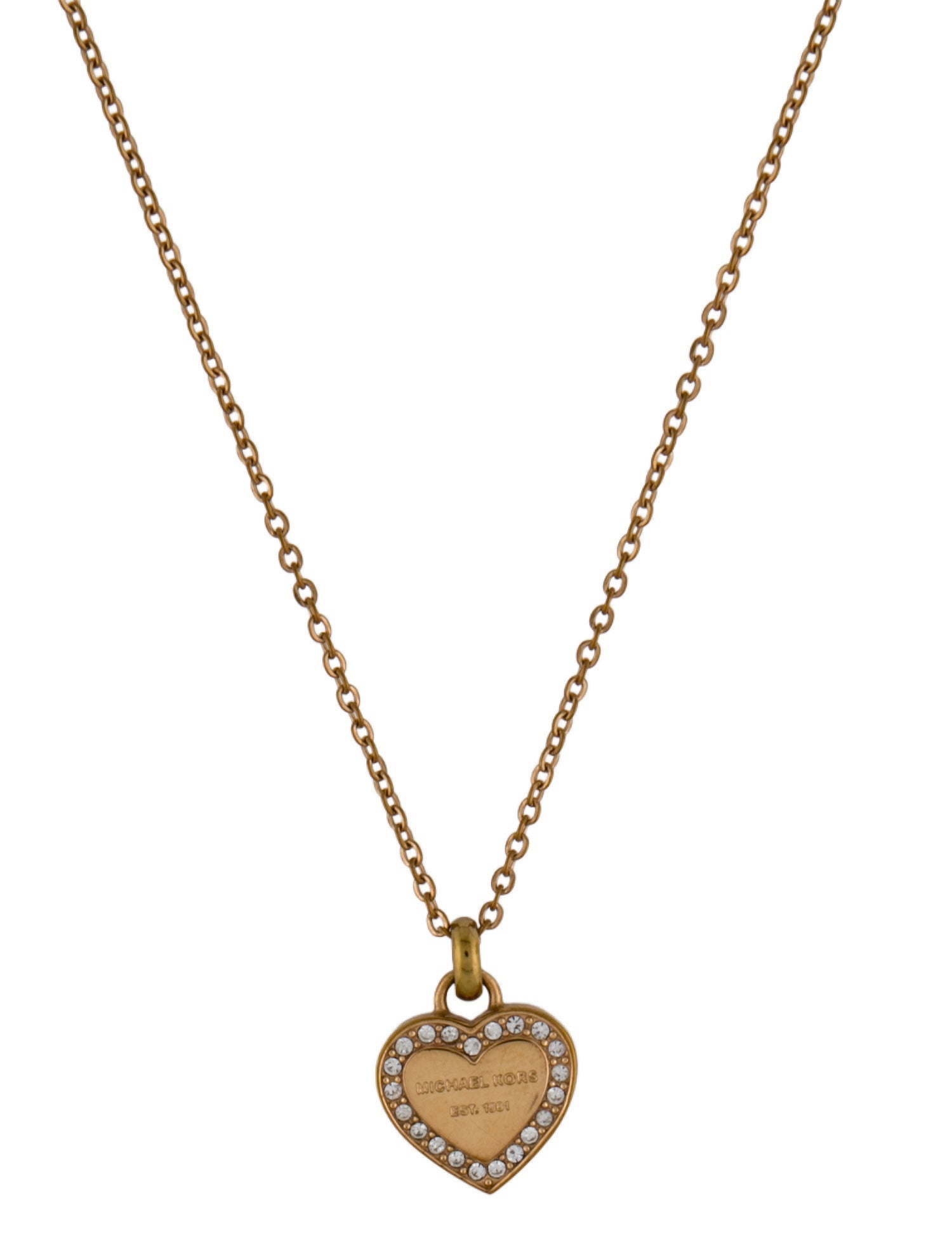 Michael Kors Crystal Heart Pendant Necklace