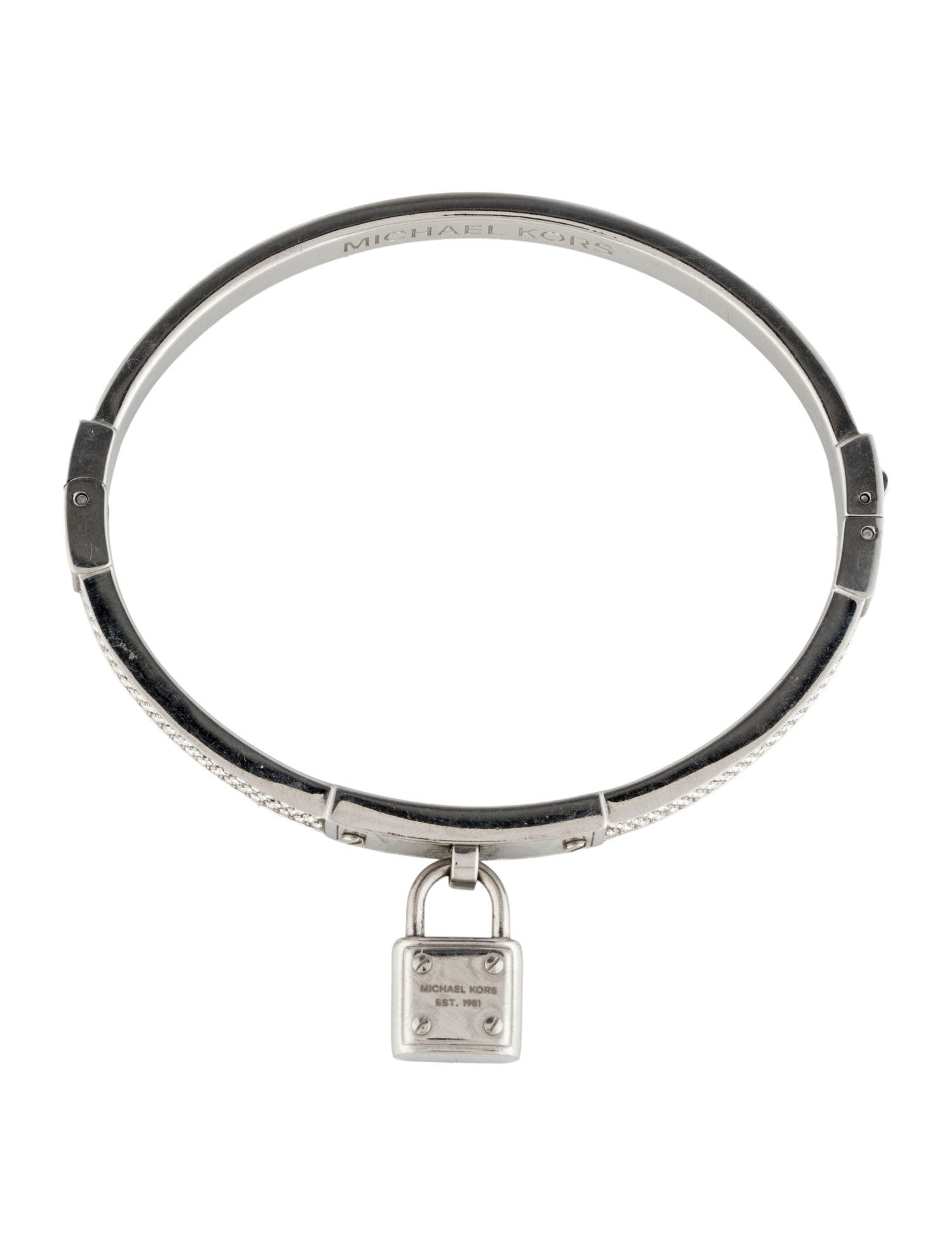 Michael Kors Crystal PadLock Charm Bangle Bracelet