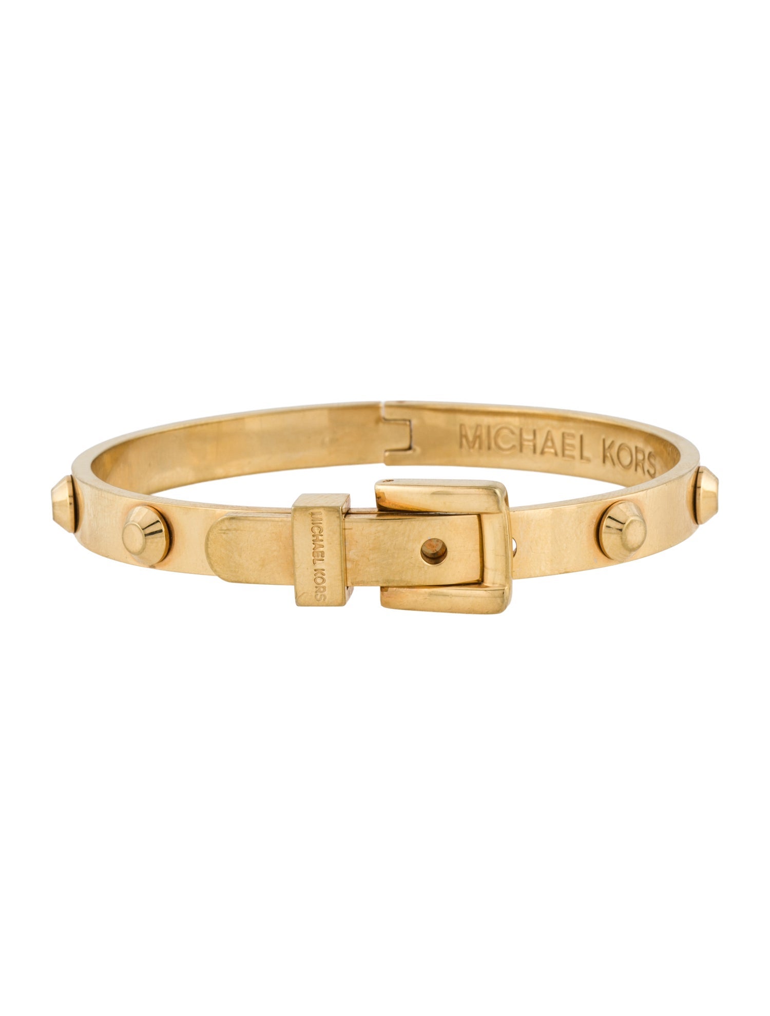 Michael Kors Studded Buckle Hinged Bangle Bracelet