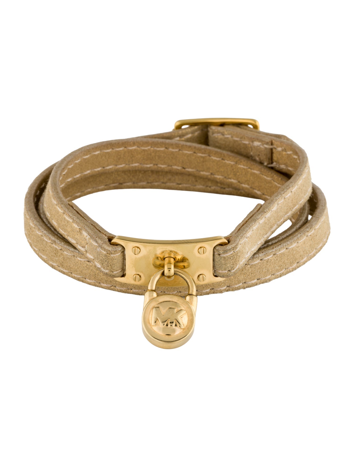 Michael Kors Leather PadLock Triple Wrap Bracelet
