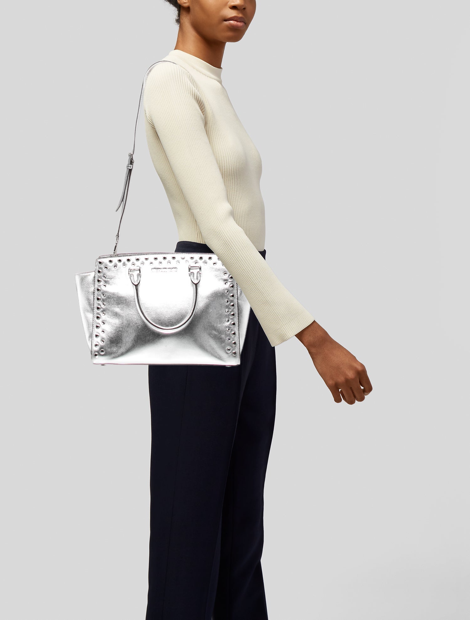 Michael Kors Leather Top Handle Bag