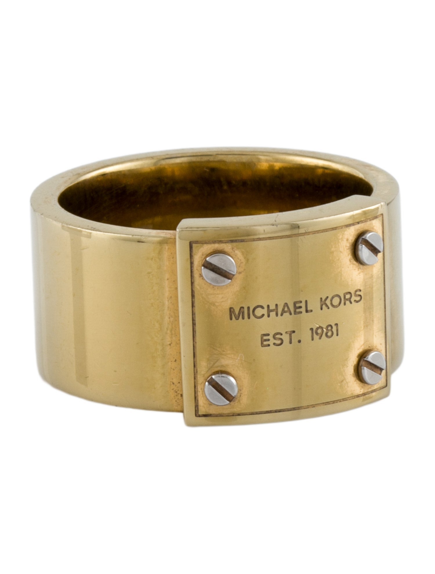 Michael Kors Logo Plaque Band Ring