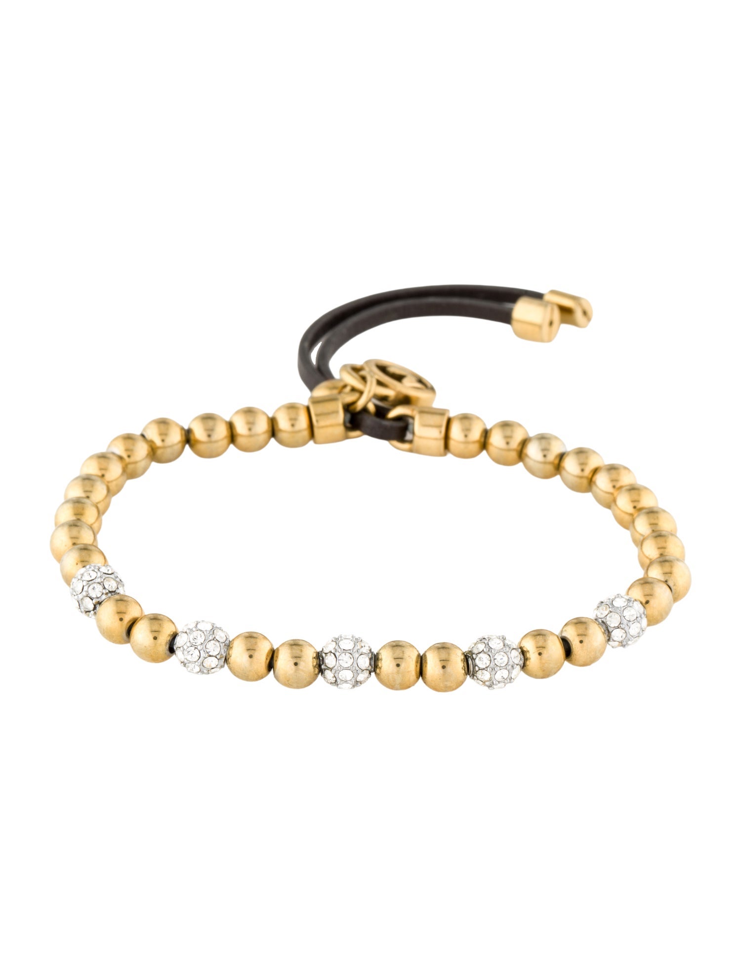 Michael Kors Leather & Crystal Beaded Stretch Wrap Bracelet