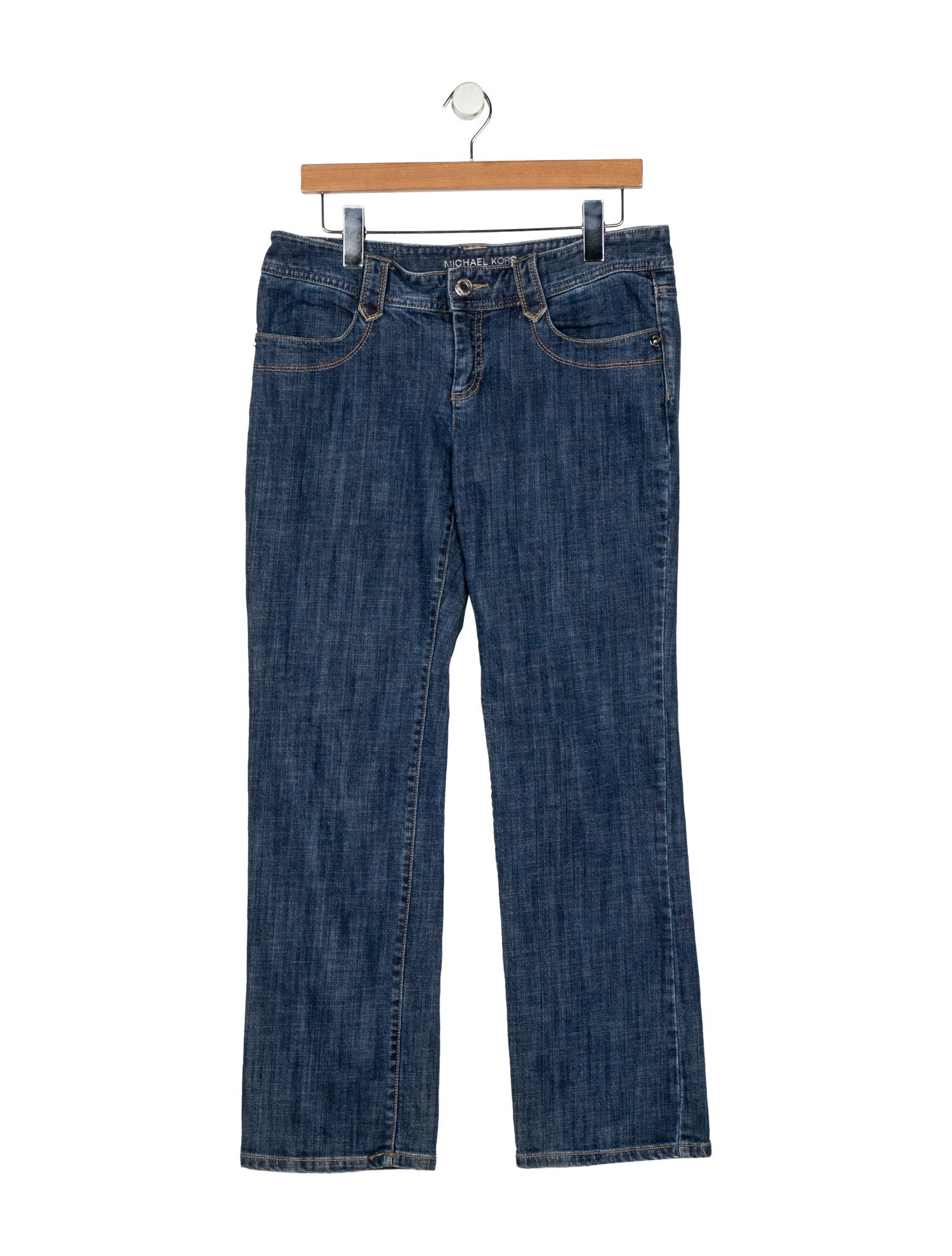 Michael Kors Mid-Rise Straight Leg Jeans