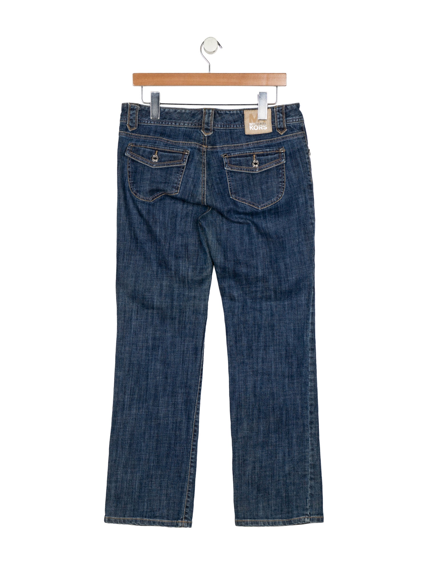 Michael Kors Mid-Rise Straight Leg Jeans