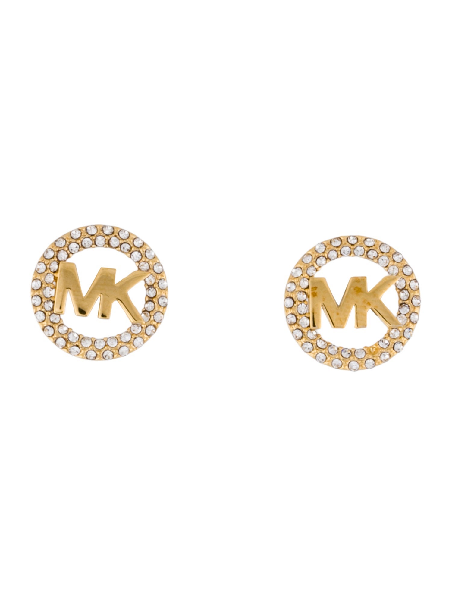 Michael Kors Crystal Logo Stud Earrings