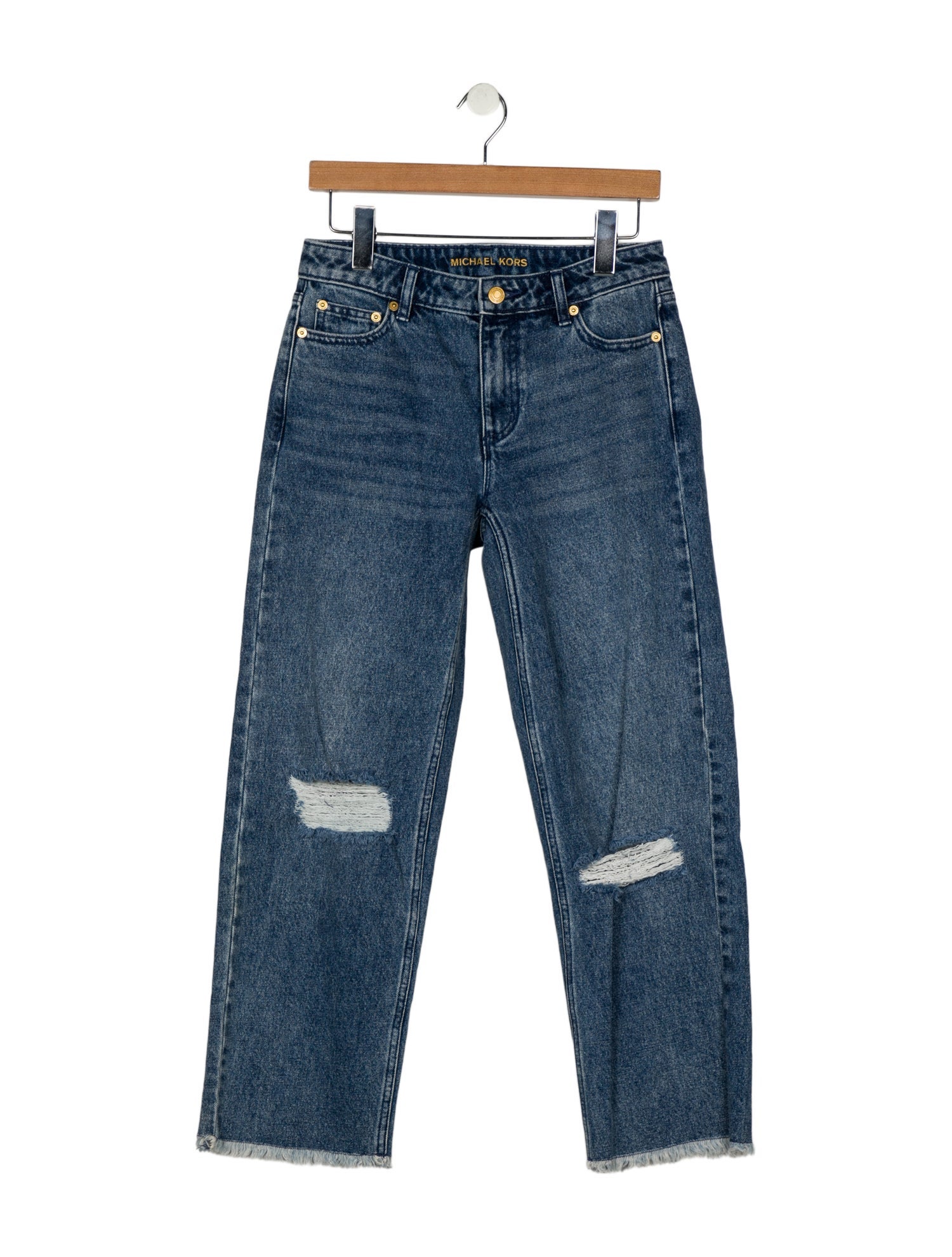 Michael Kors Mid-Rise Straight Leg Jeans