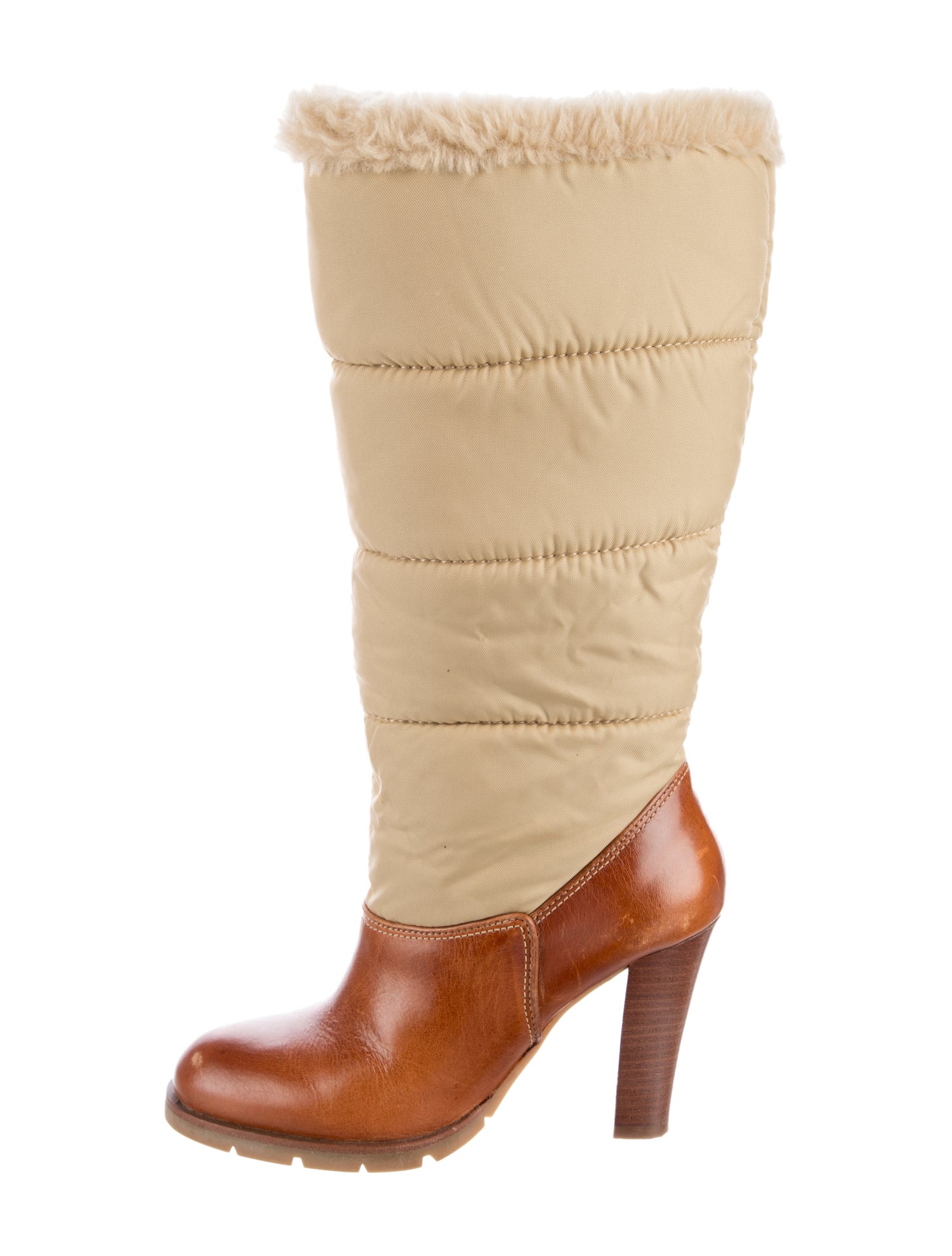 Michael Kors Nylon Colorblock Pattern Snow Boots