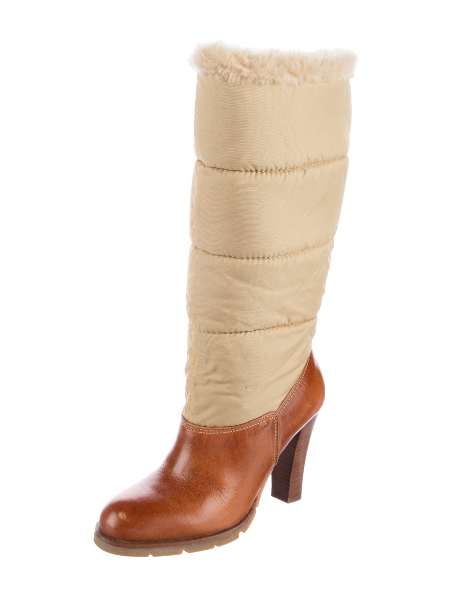 Michael Kors Nylon Colorblock Pattern Snow Boots