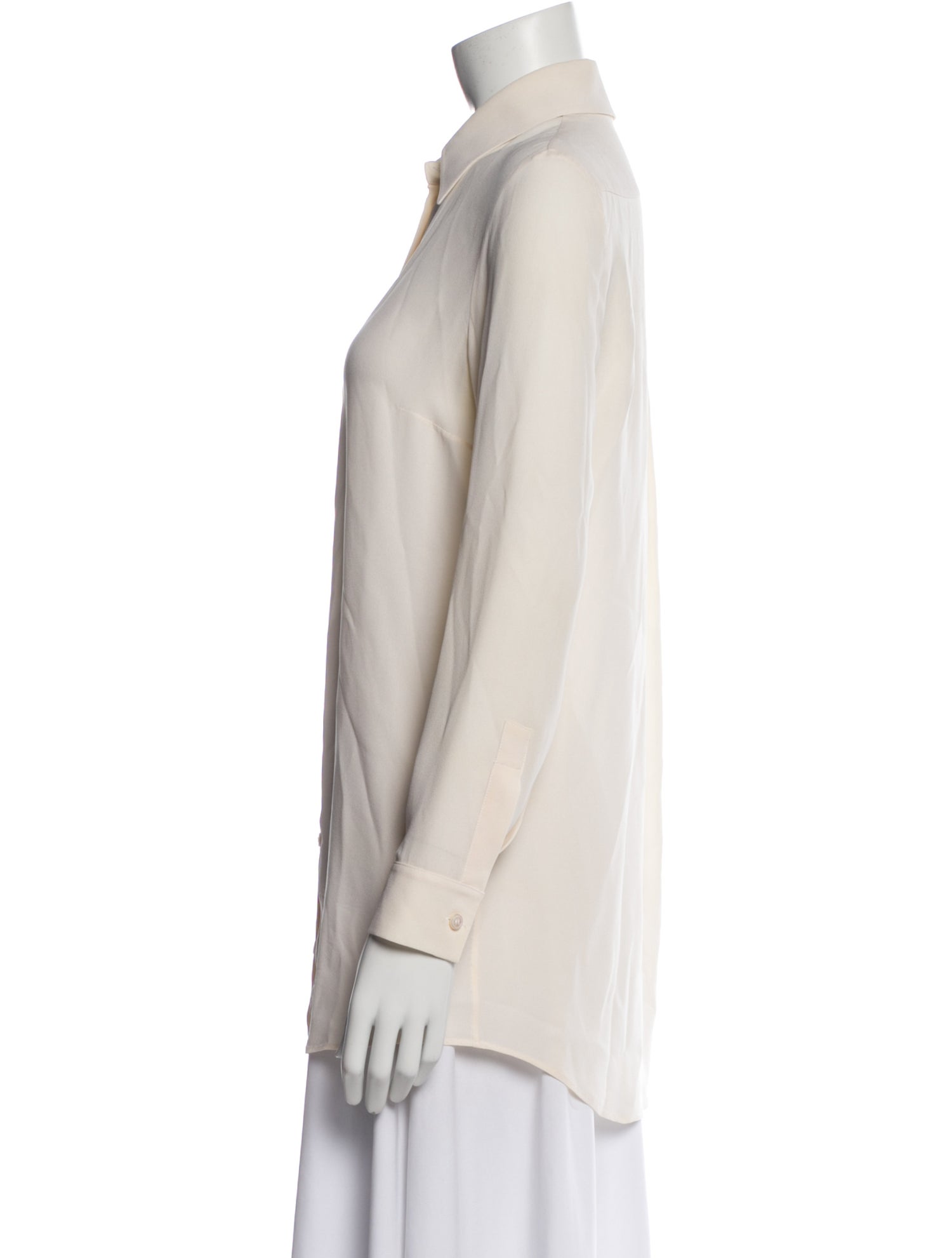 Michael Kors Silk Long Sleeve Button-Up Top