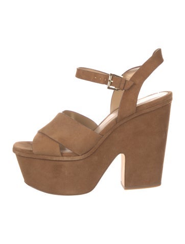 Pre-owned Michael Kors Suede Slingback Sandals In Brown