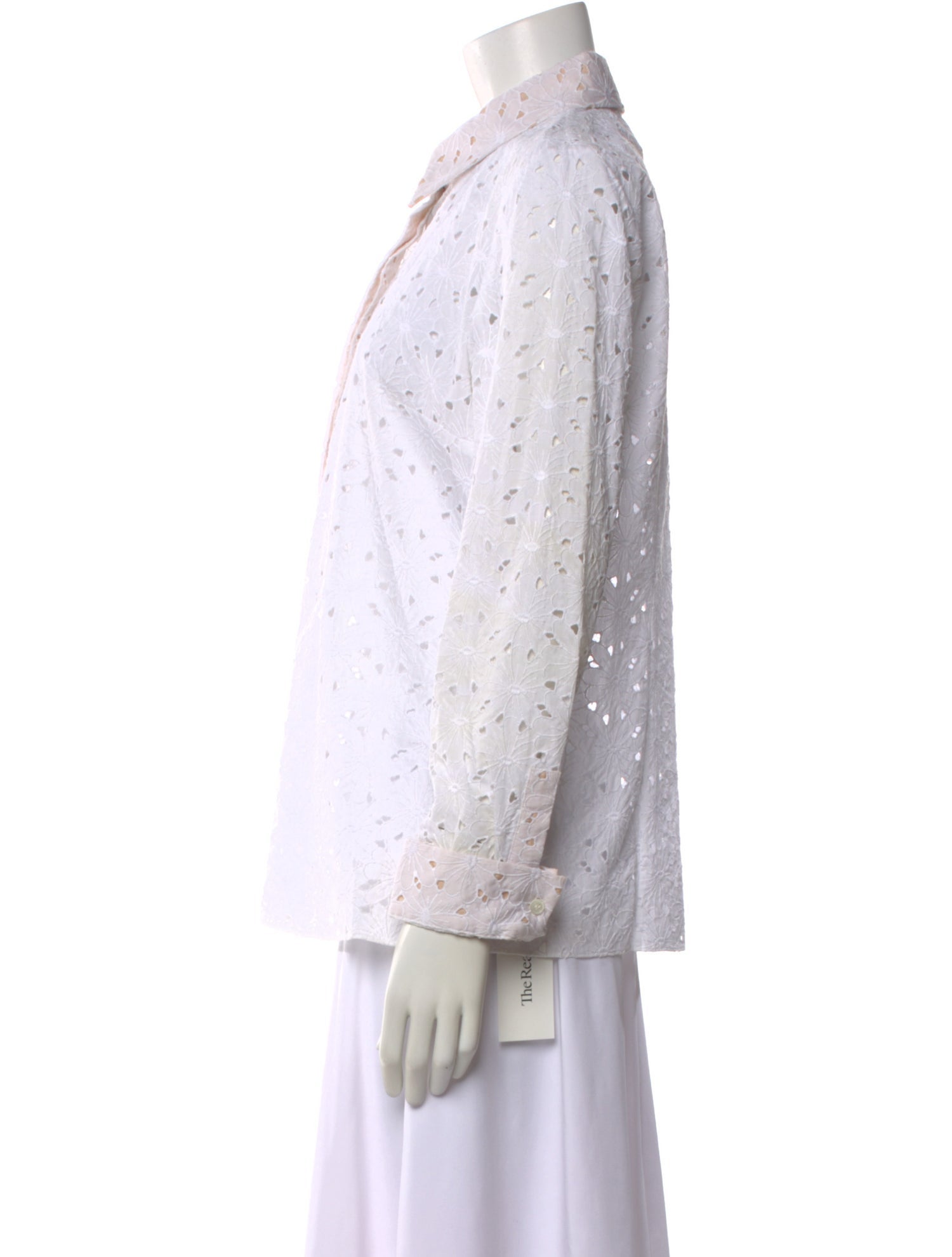 Michael Kors Collection Lace Pattern Long Sleeve Blouse