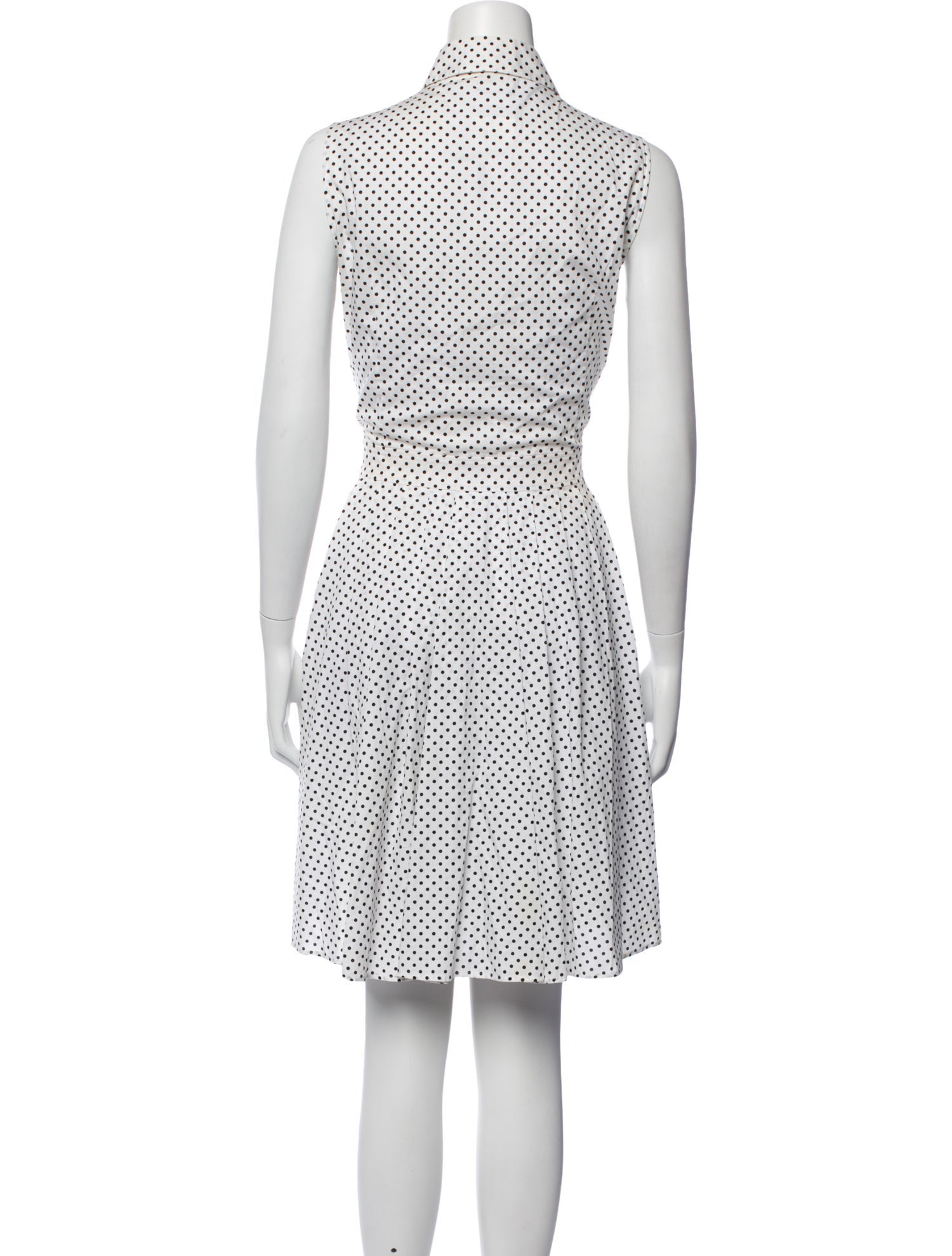 michael kors black and white polka dot dress Polka Dot Print Georgette Tie-Neck Dress in BLACK/WHITE - Sale