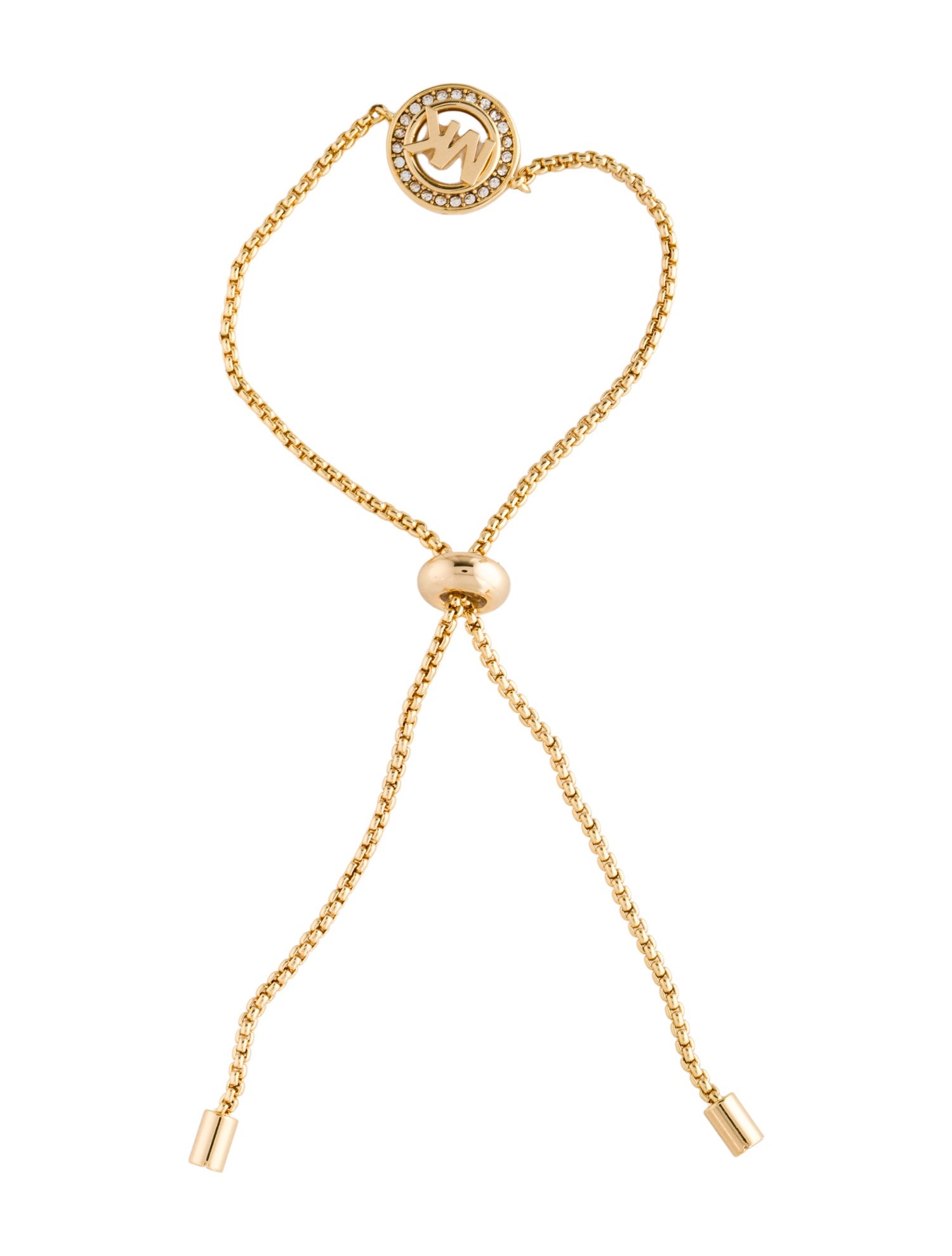 Michael Kors Mother of Pearl & Crystal Logo Slider Station Bracelet